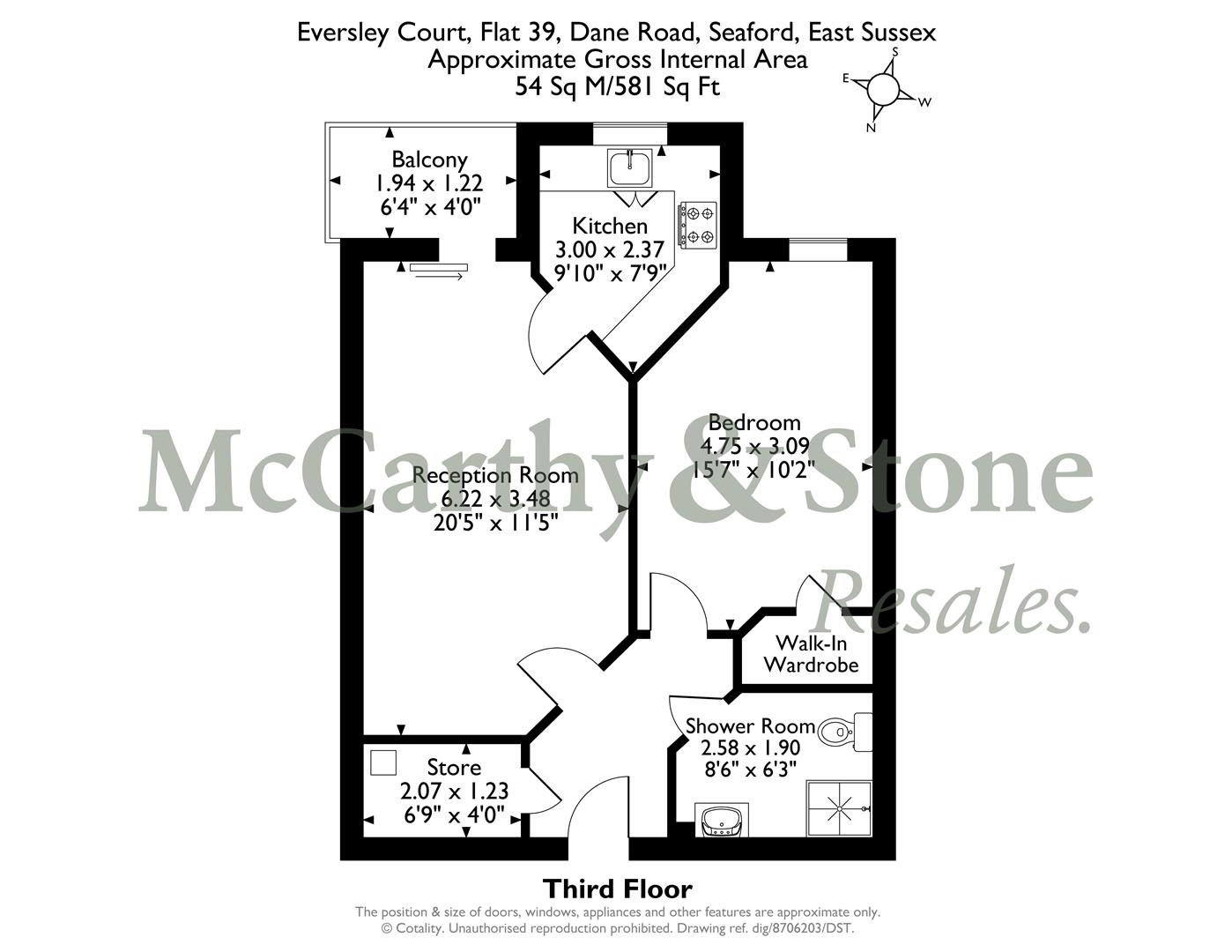 39 Eversley Court, Dane Road, Seaford floorplan