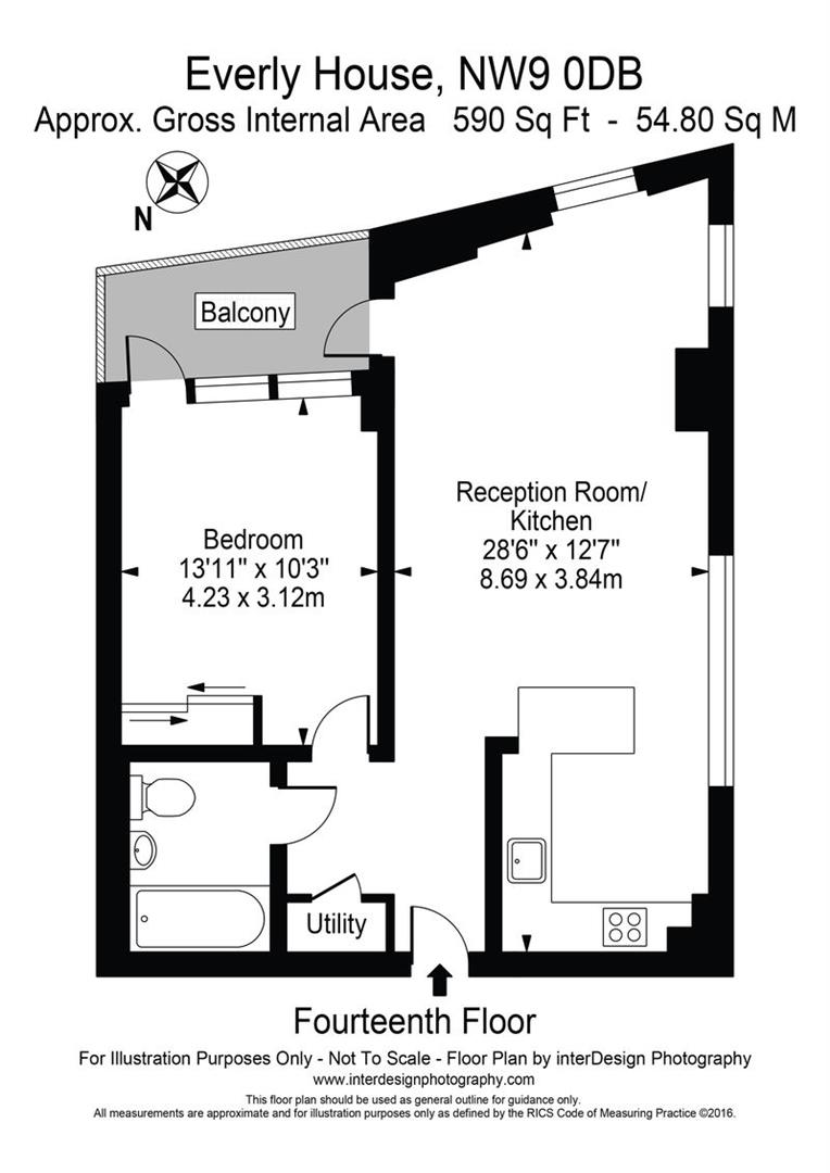 Flat 73 Everly Close, 52, Capitol Way, London floorplan