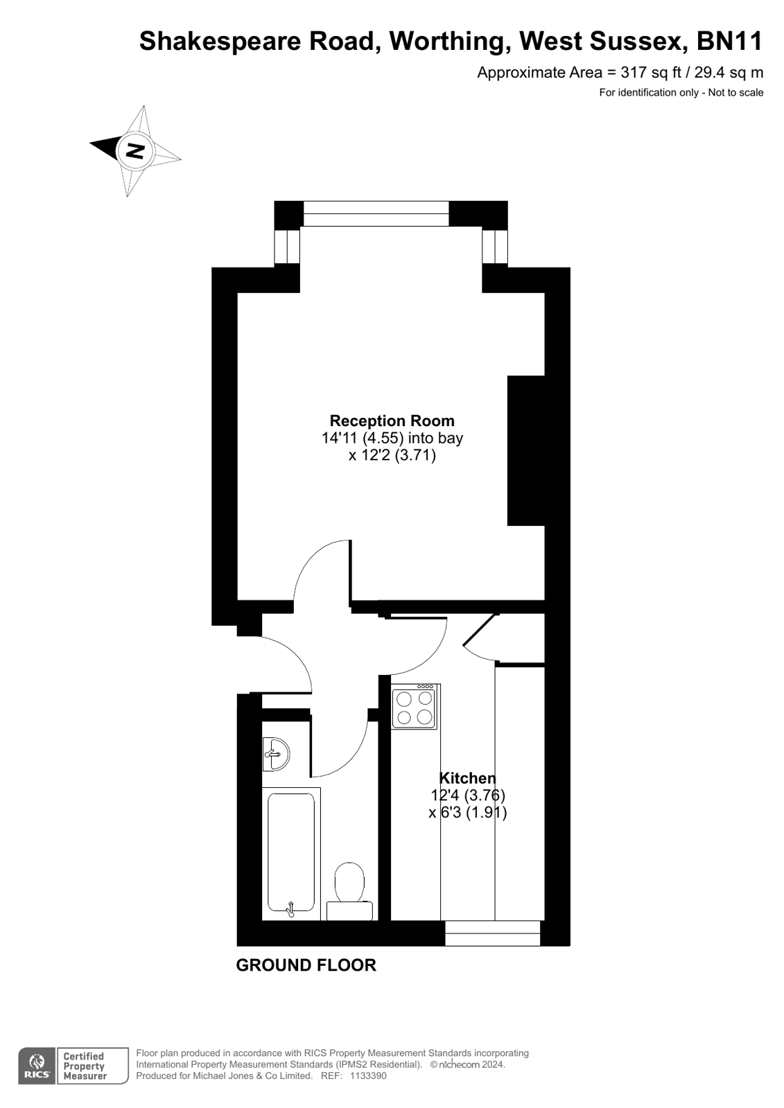 Flat 1, 57, Shakespeare Road, West Sussex floorplan