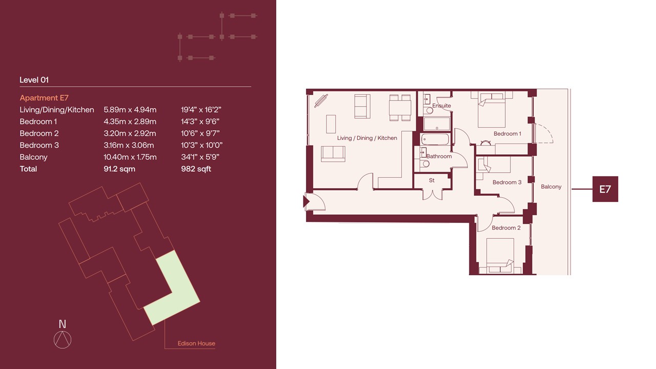 7, Edison House, St Albans floorplan