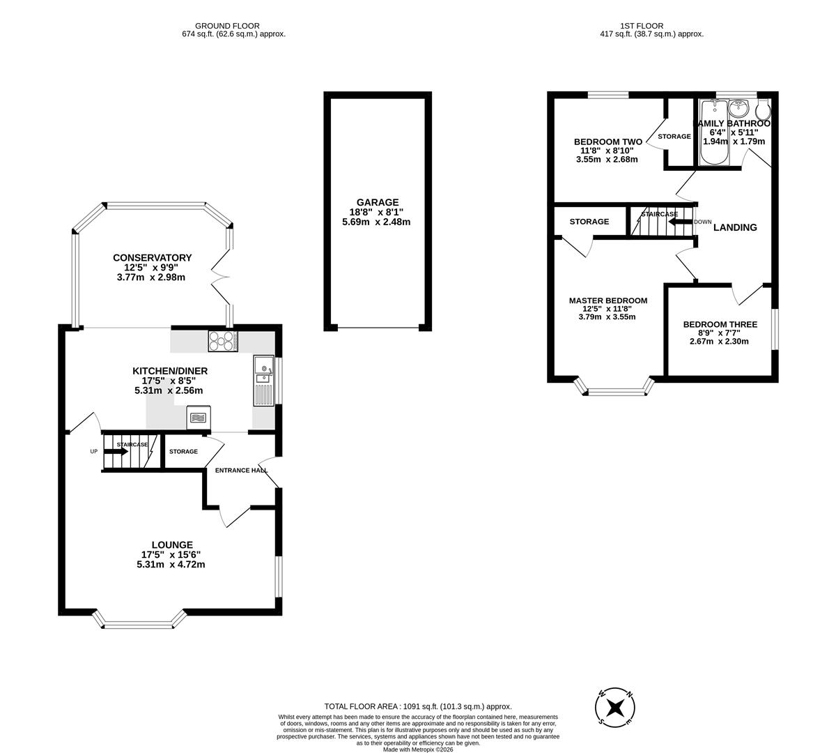 7, Sutton Grove, Chorley floorplan