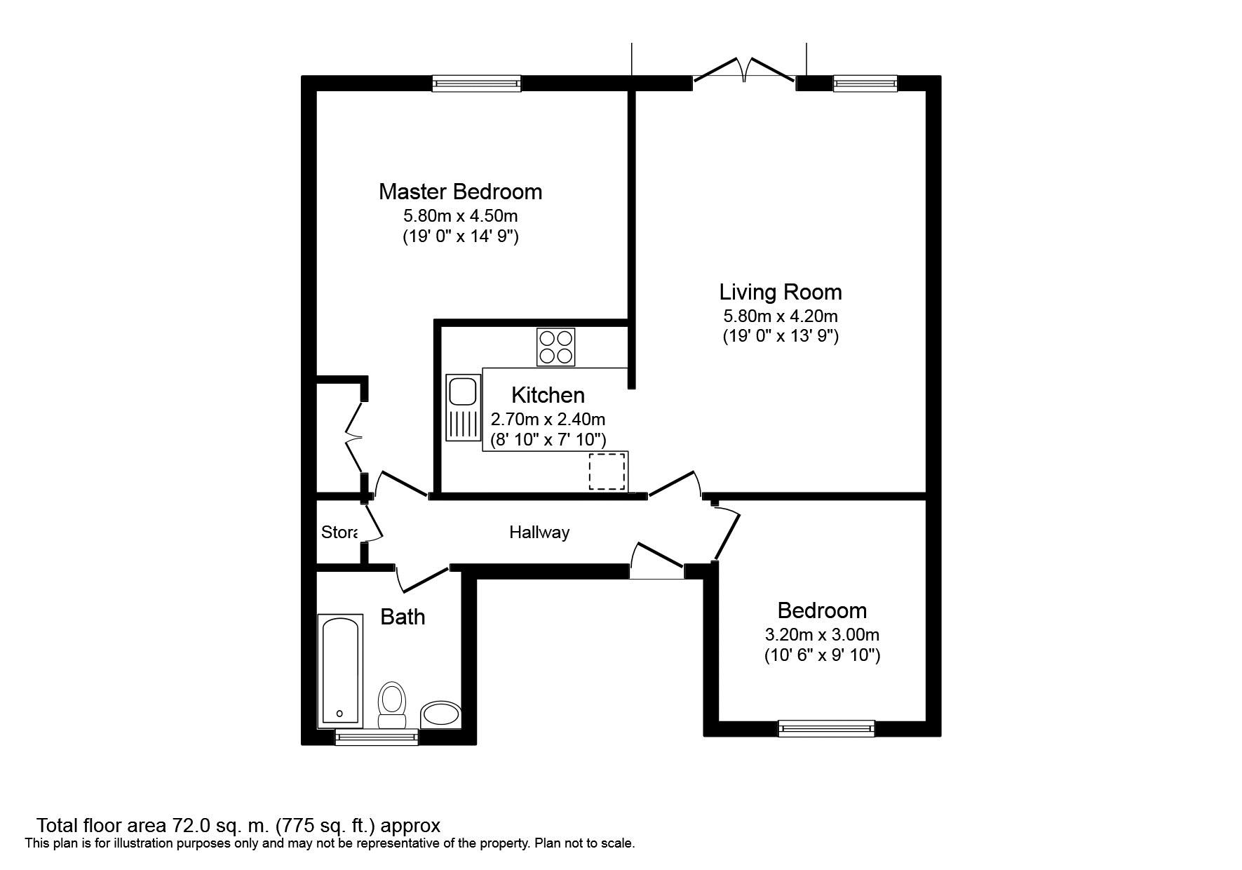 2 Bedrooms Flat to rent in Little London Close, Uxbridge UB8