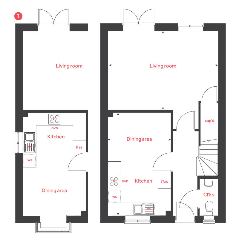"The Elmslie" at Marshfoot Lane, Hailsham BN27, 3 bedroom semidetached