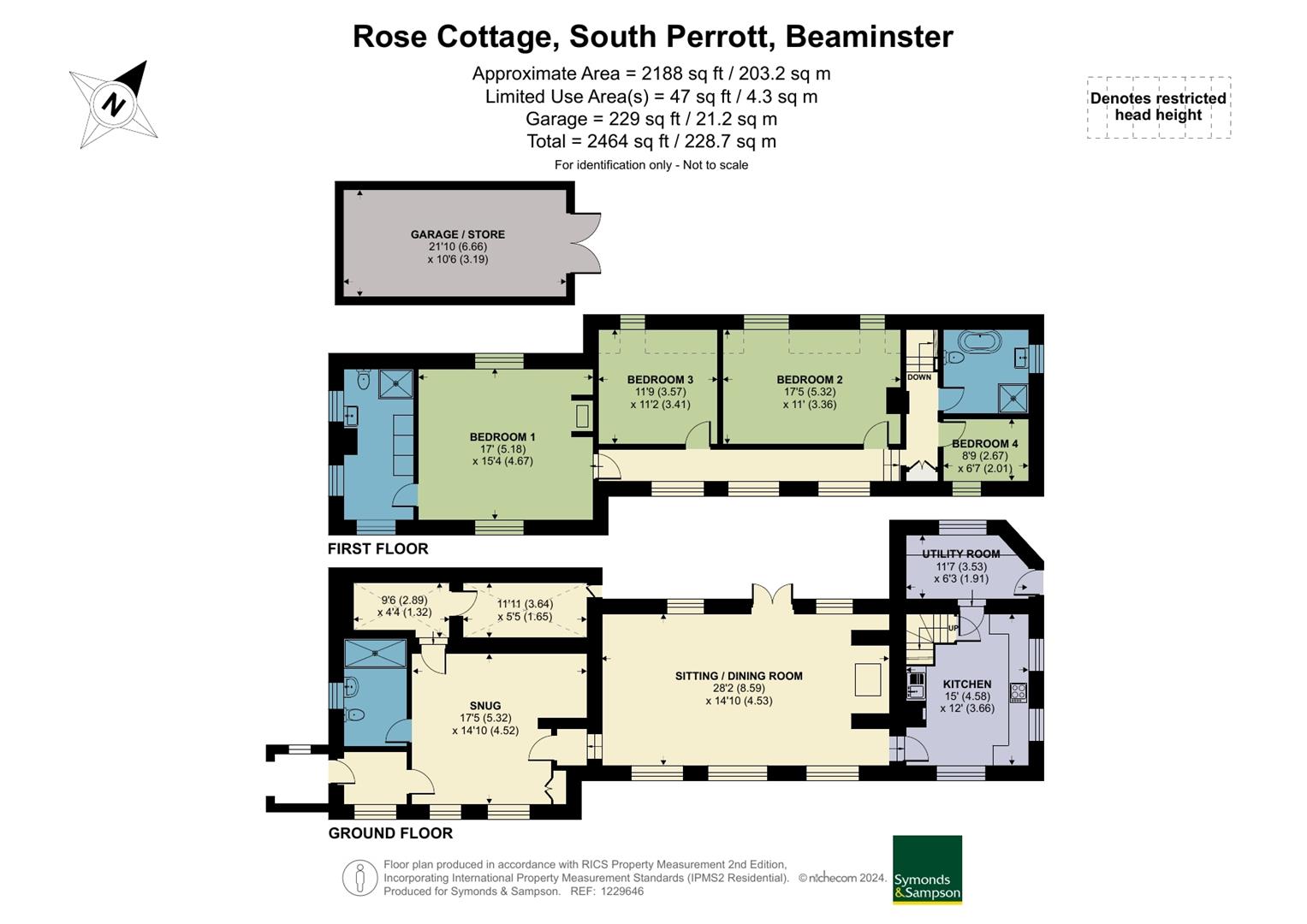 Rose Cottage, South Perrott, Beaminster floorplan