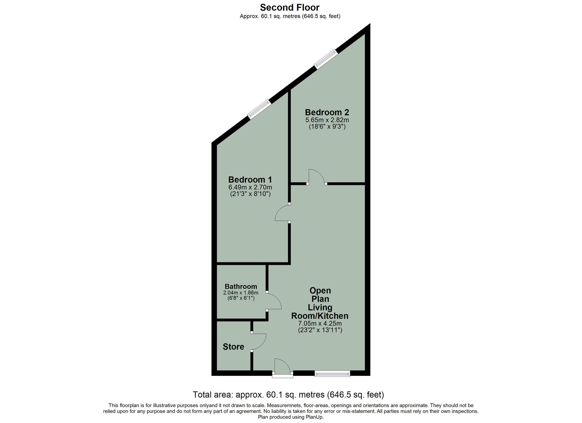 Flat 44, The Co-Operative, Coventry floorplan