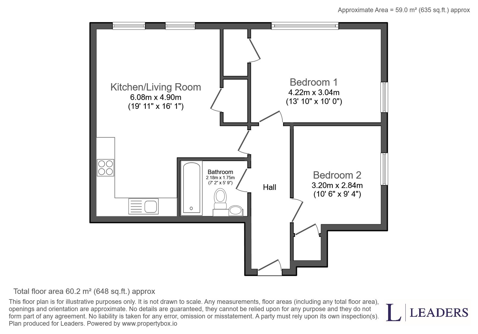 Flat 1, Tyrell House, Barnett Wood Lane floorplan