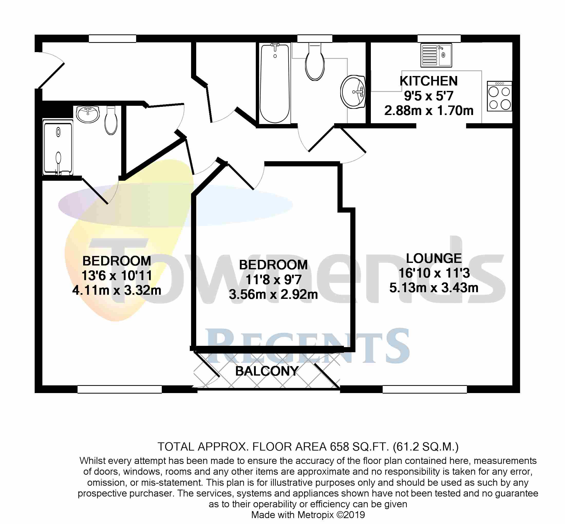 2 Bedrooms Flat to rent in International Way, Sunbury-On-Thames, Surrey TW16