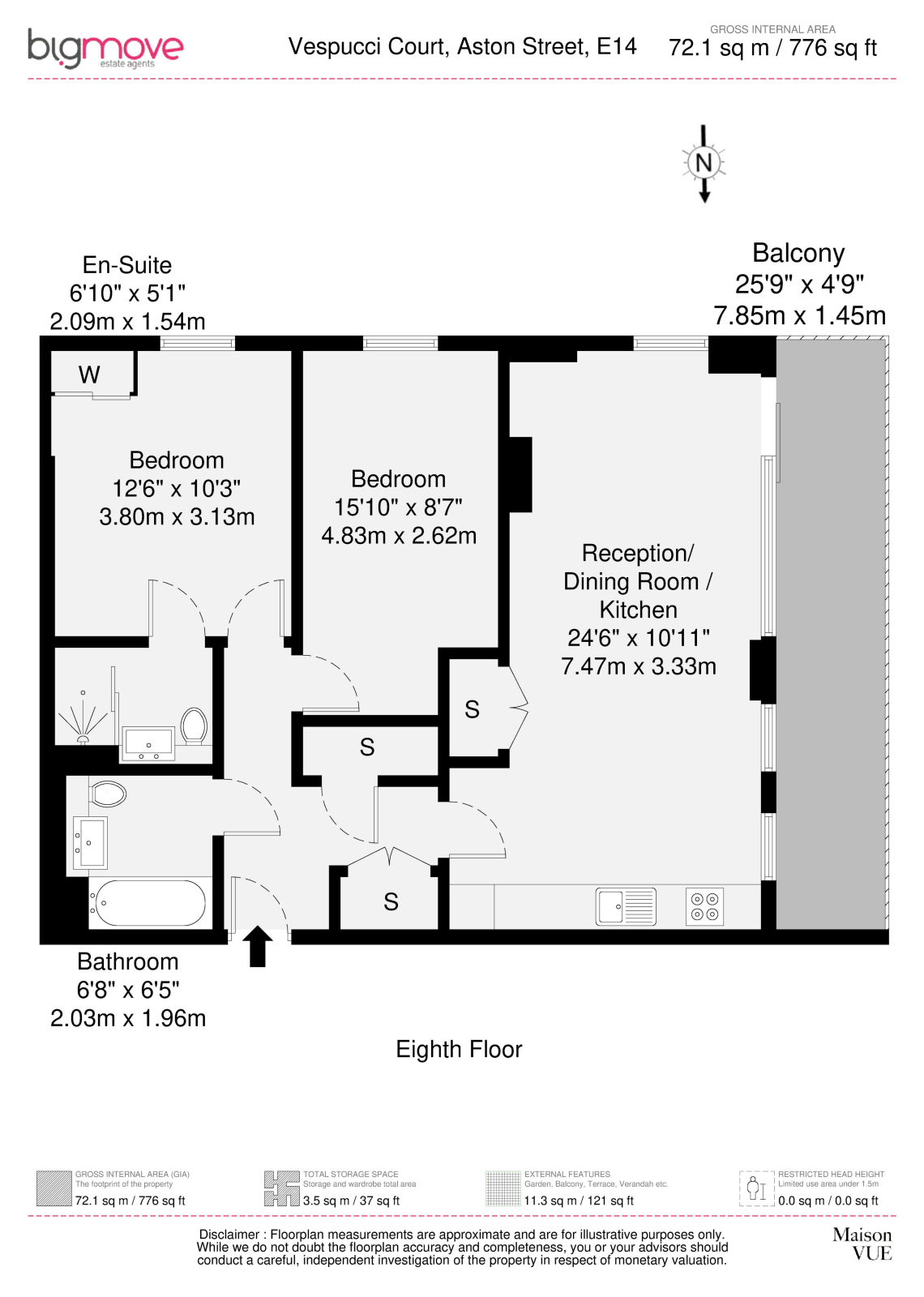 Flat 802 Vespucci Court, 45, Aston Street, LONDON floorplan