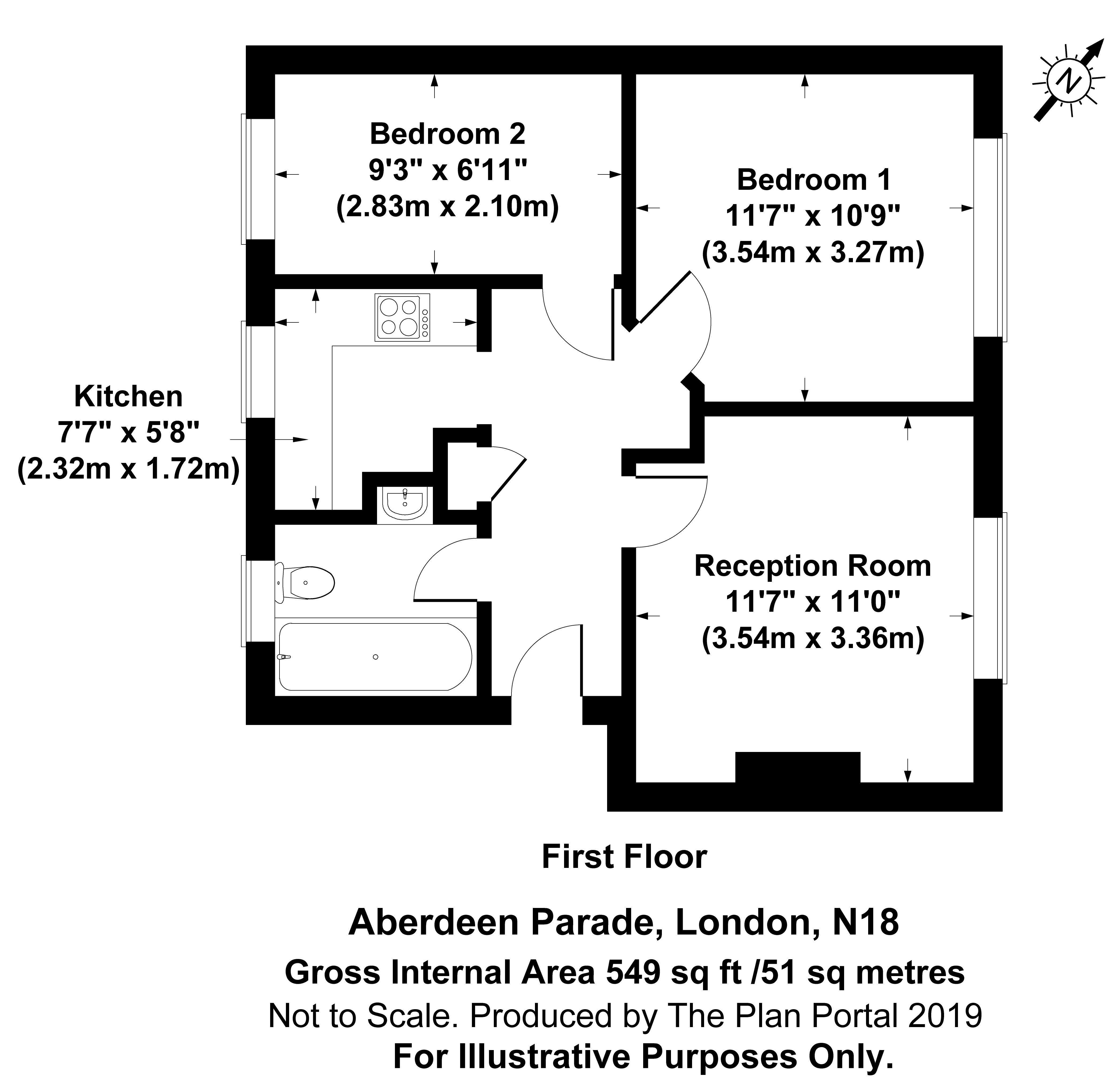 2 Bedrooms Flat to rent in Aberdeen Parade, London N18