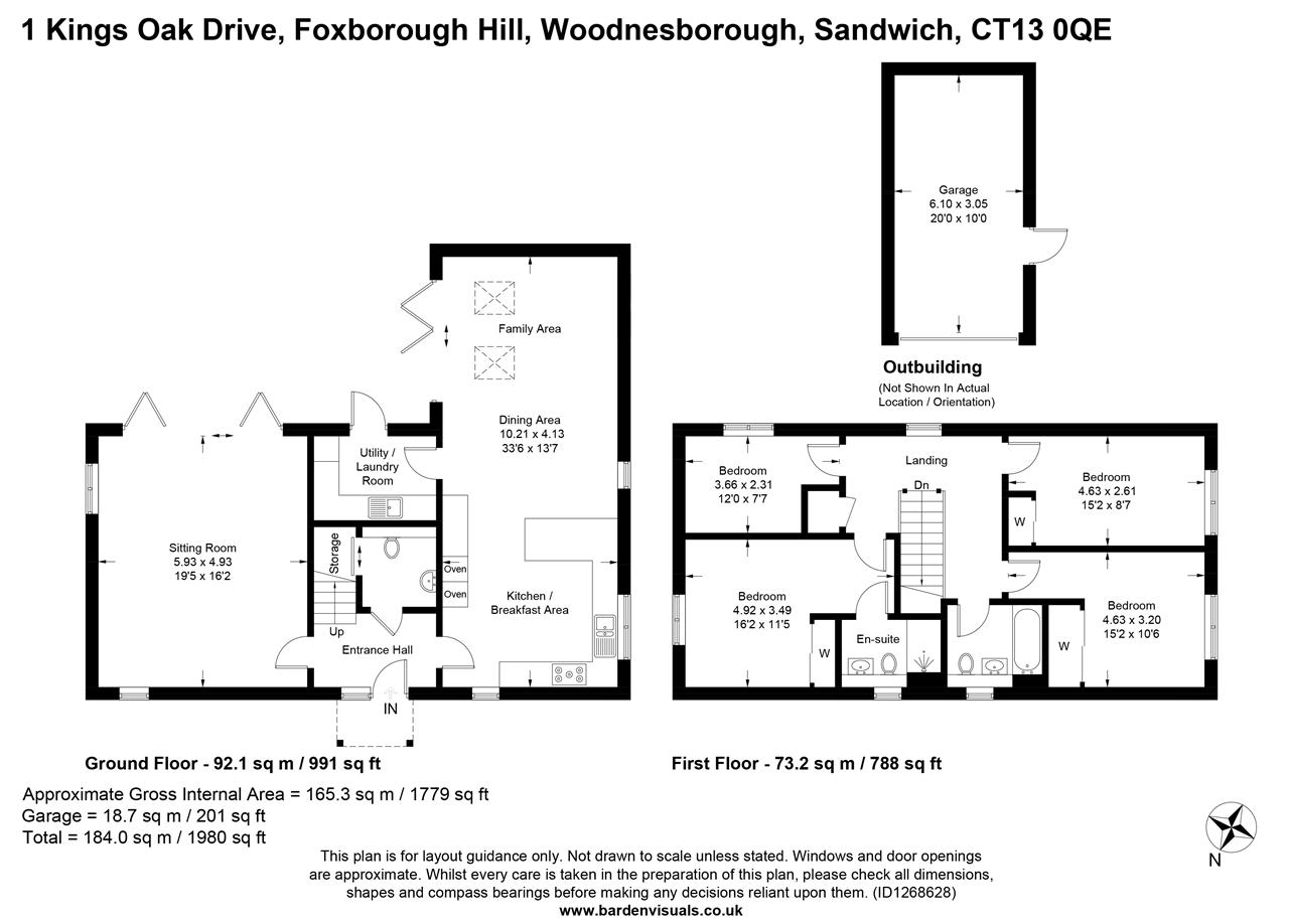 1,, Kings Oak Drive, Sandwich floorplan