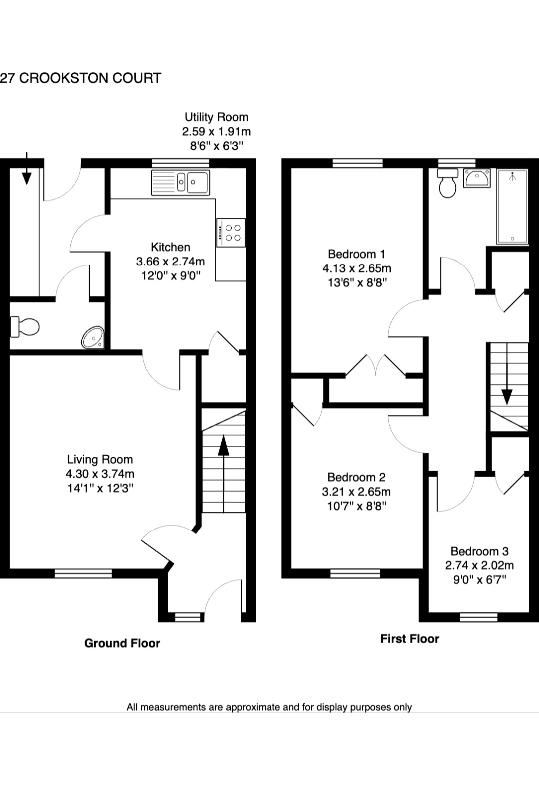 Crookston Court, Larbert FK5, 3 bedroom end terrace house for sale