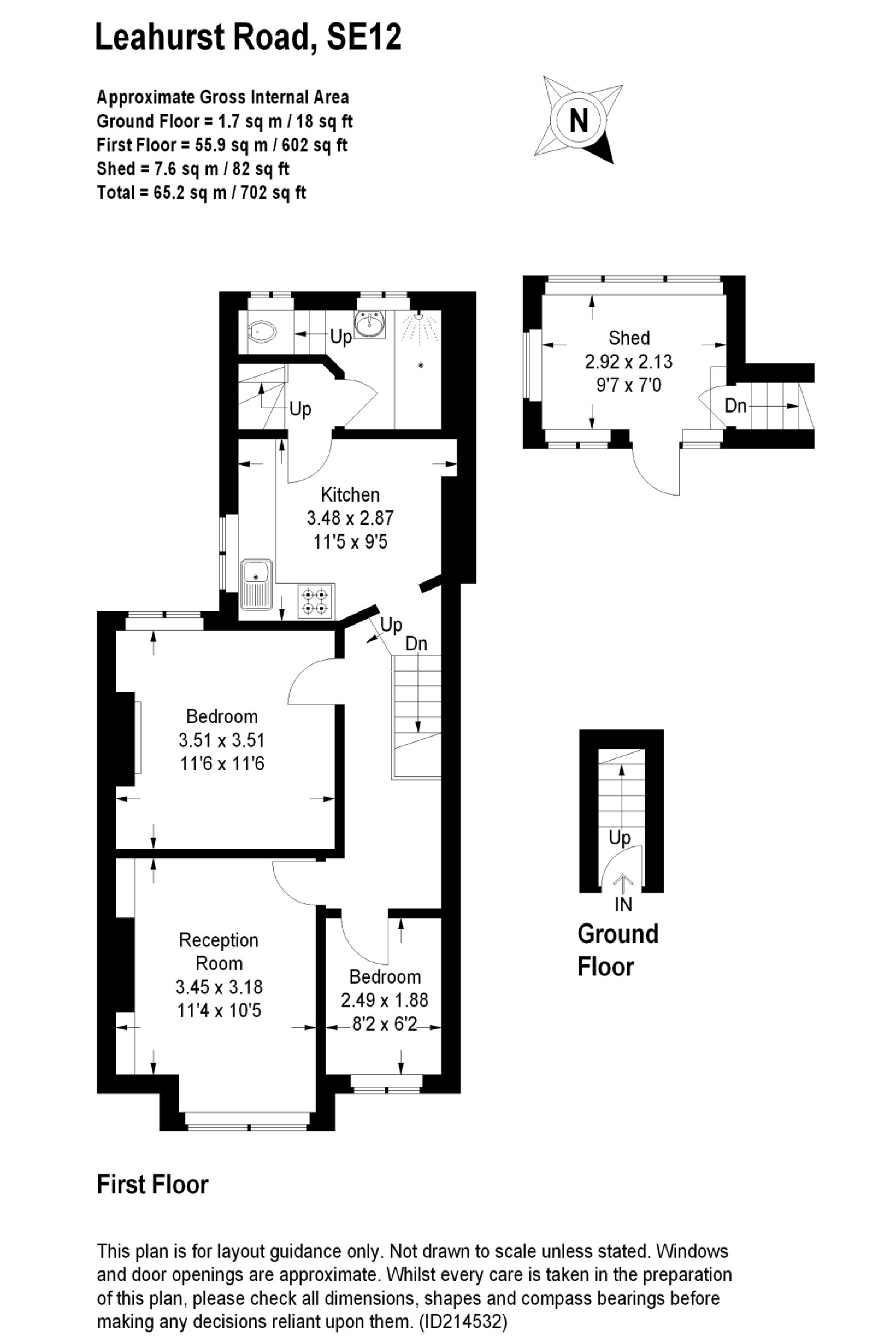 Upper Flat, 156, Leahurst Road, London floorplan