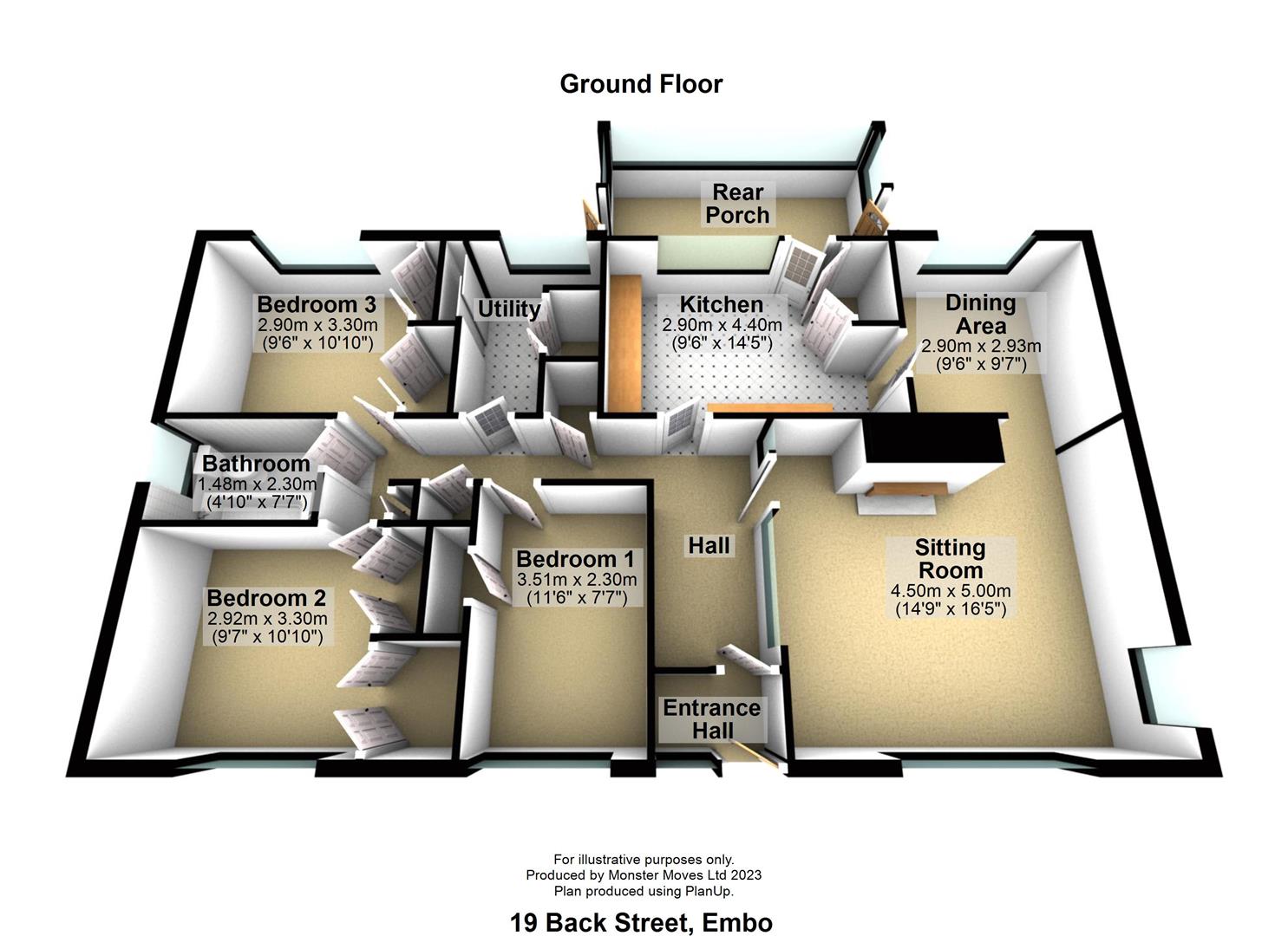 19 Back Street, Embo, Dornoch Sutherland IV25, 3 bedroom detached bungalow for sale 64941100