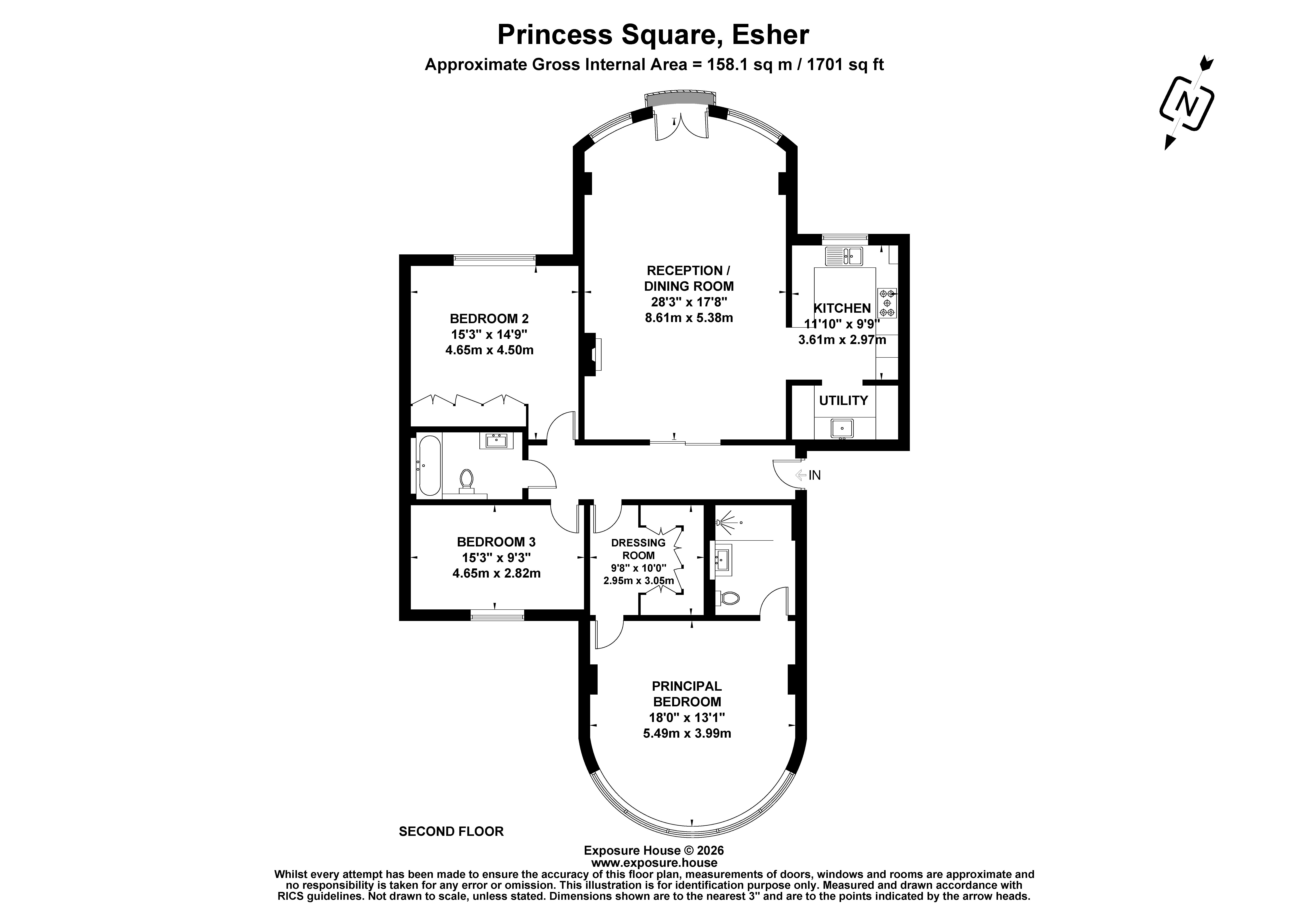 Flat 5,, Milbourne House, Esher floorplan
