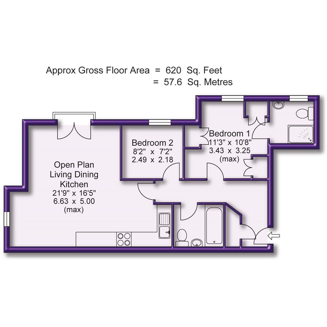 Apartment 12,Sycamore Court, Carrington Lane, Sale floorplan