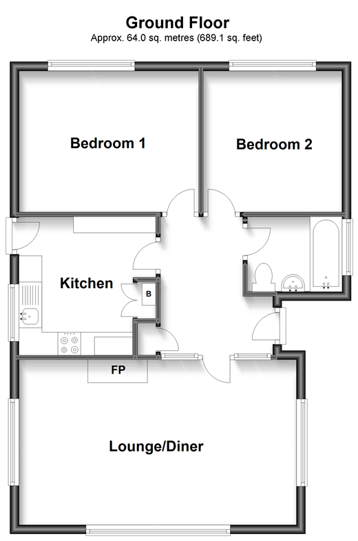 Tolsford Close, Etchinghill, Folkestone, Kent CT18, 2 bedroom detached