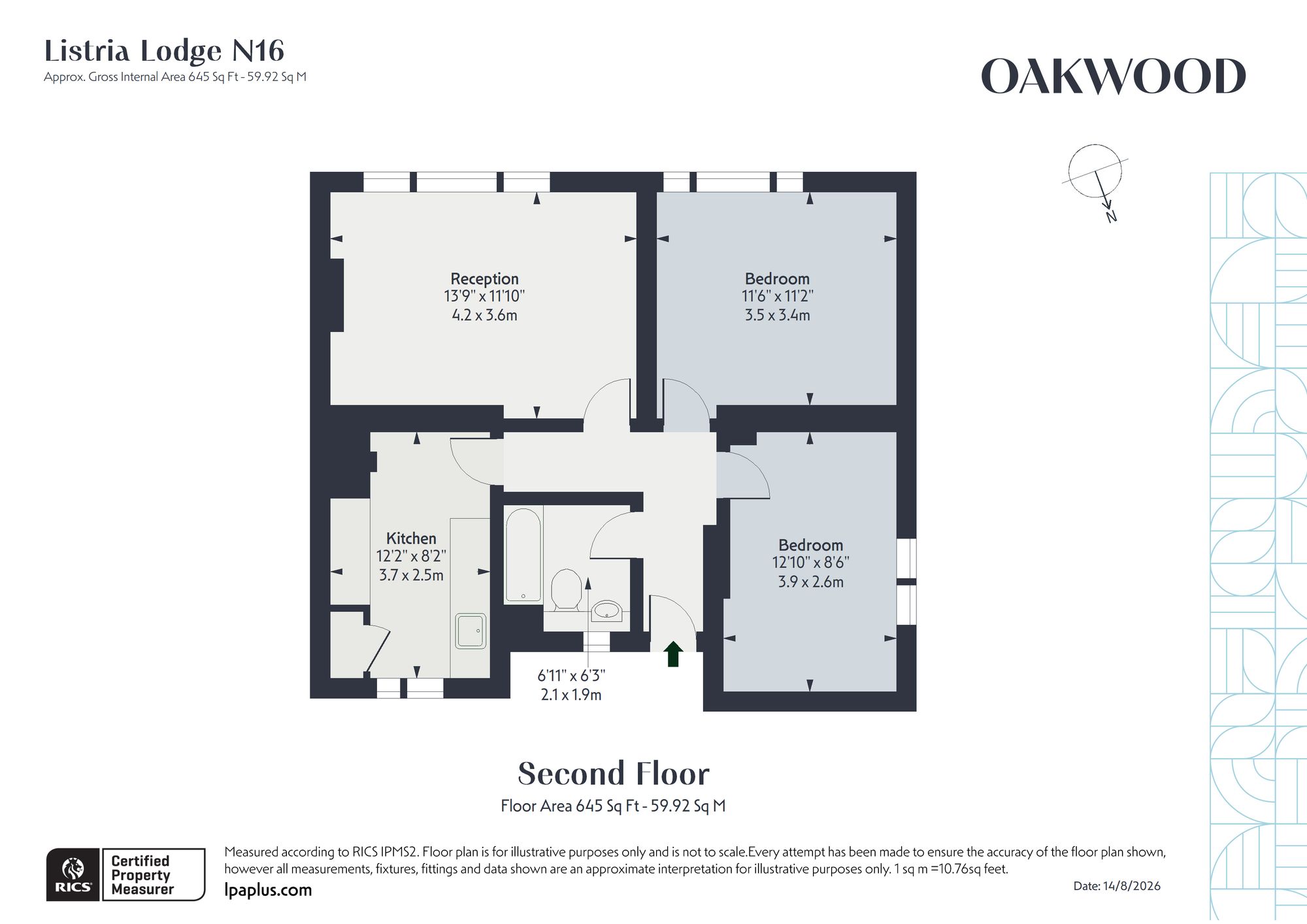 Flat 15, Listria Lodge Manor Road, London floorplan