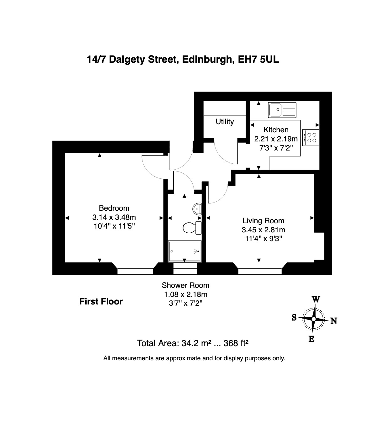 14/7, Dalgety Street, Edinburgh floorplan