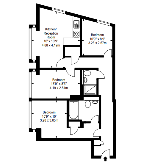 3 Bedrooms Flat to rent in 4 Merchant Square East, Paddington, London W2