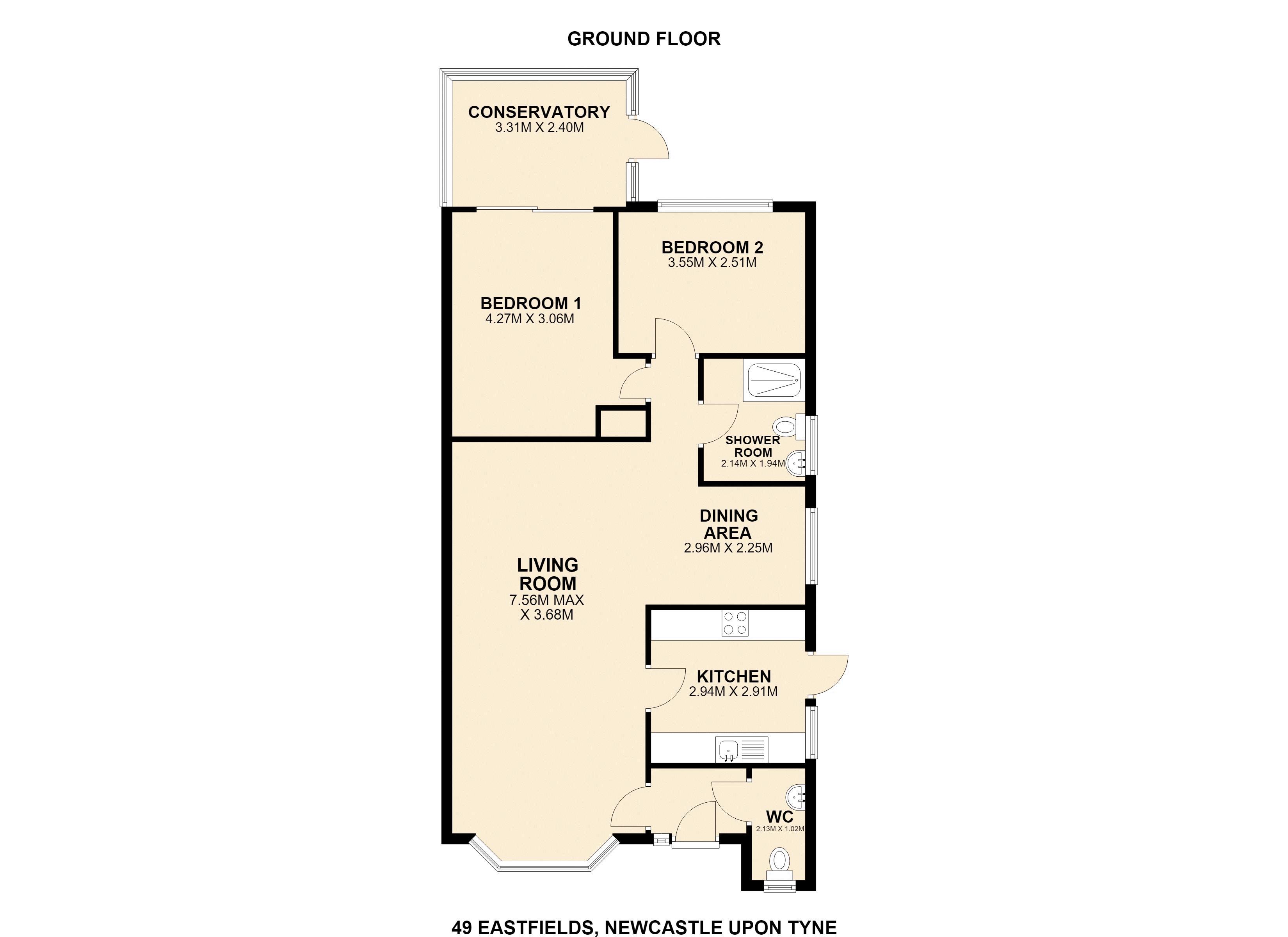 49, Eastfield Road, Newcastle Upon Tyne floorplan