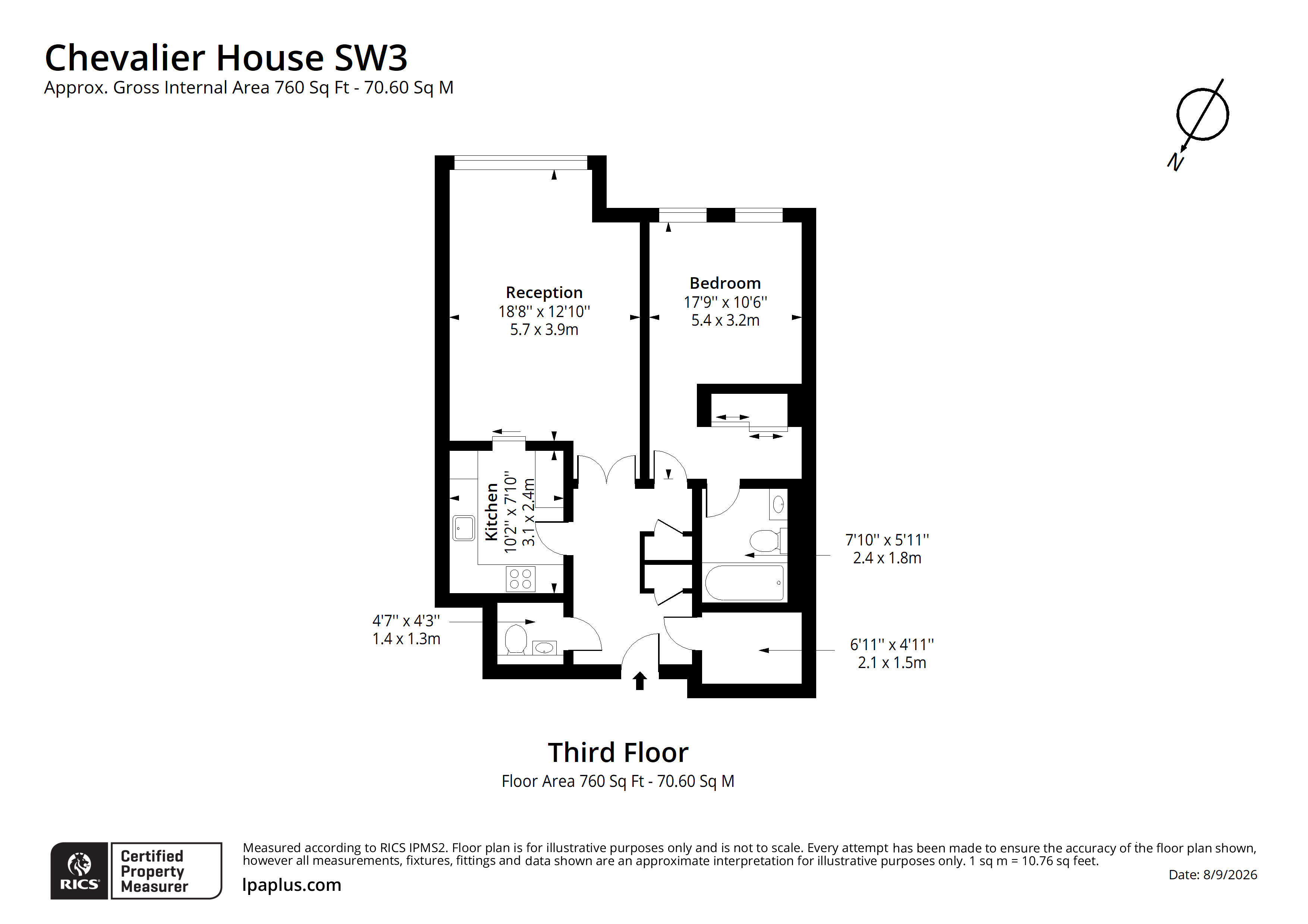 3.3 Chevalier House, 60, Brompton Road, London floorplan