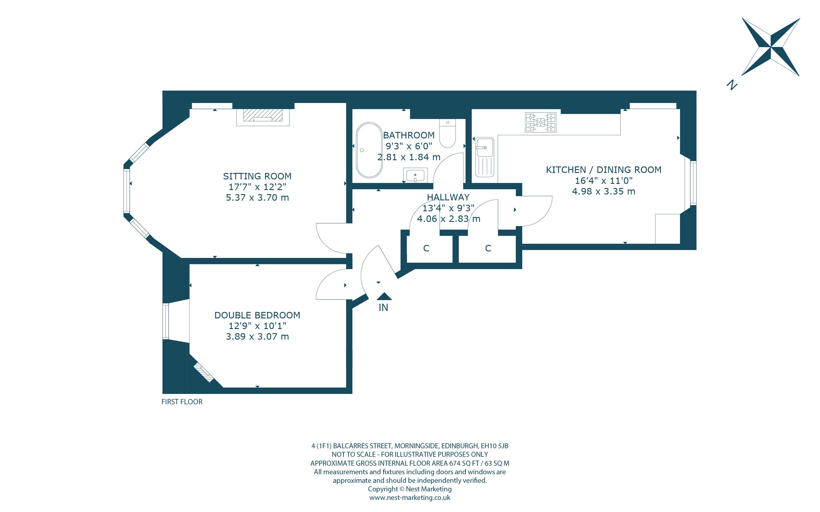 4 (1F1), Balcarres Street, Edinburgh floorplan
