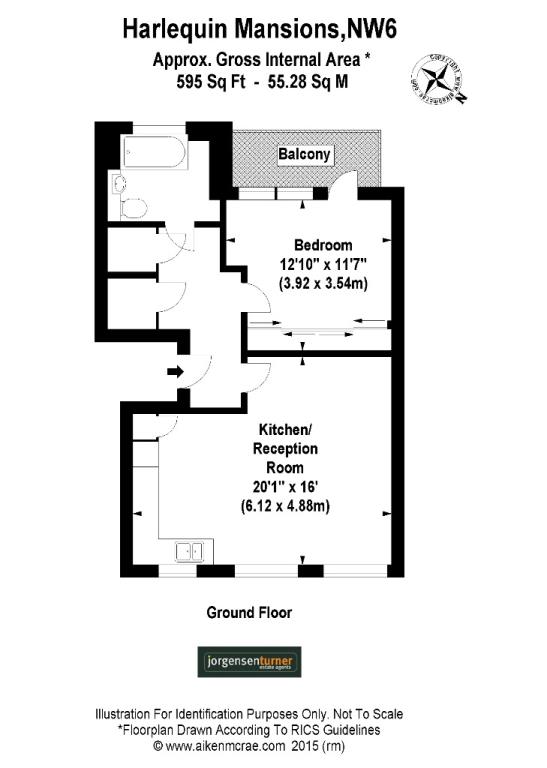 1 Bedrooms Flat to rent in Harlequin Mansions, Cambridge Avenue, Kilburn Park NW6