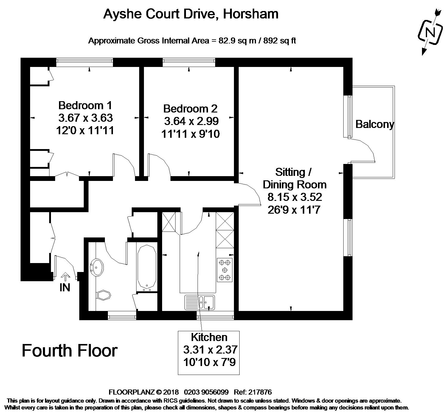 2 Bedrooms Flat for sale in Bourns Court, Ayshe Court Drive, Horsham, West Sussex RH13