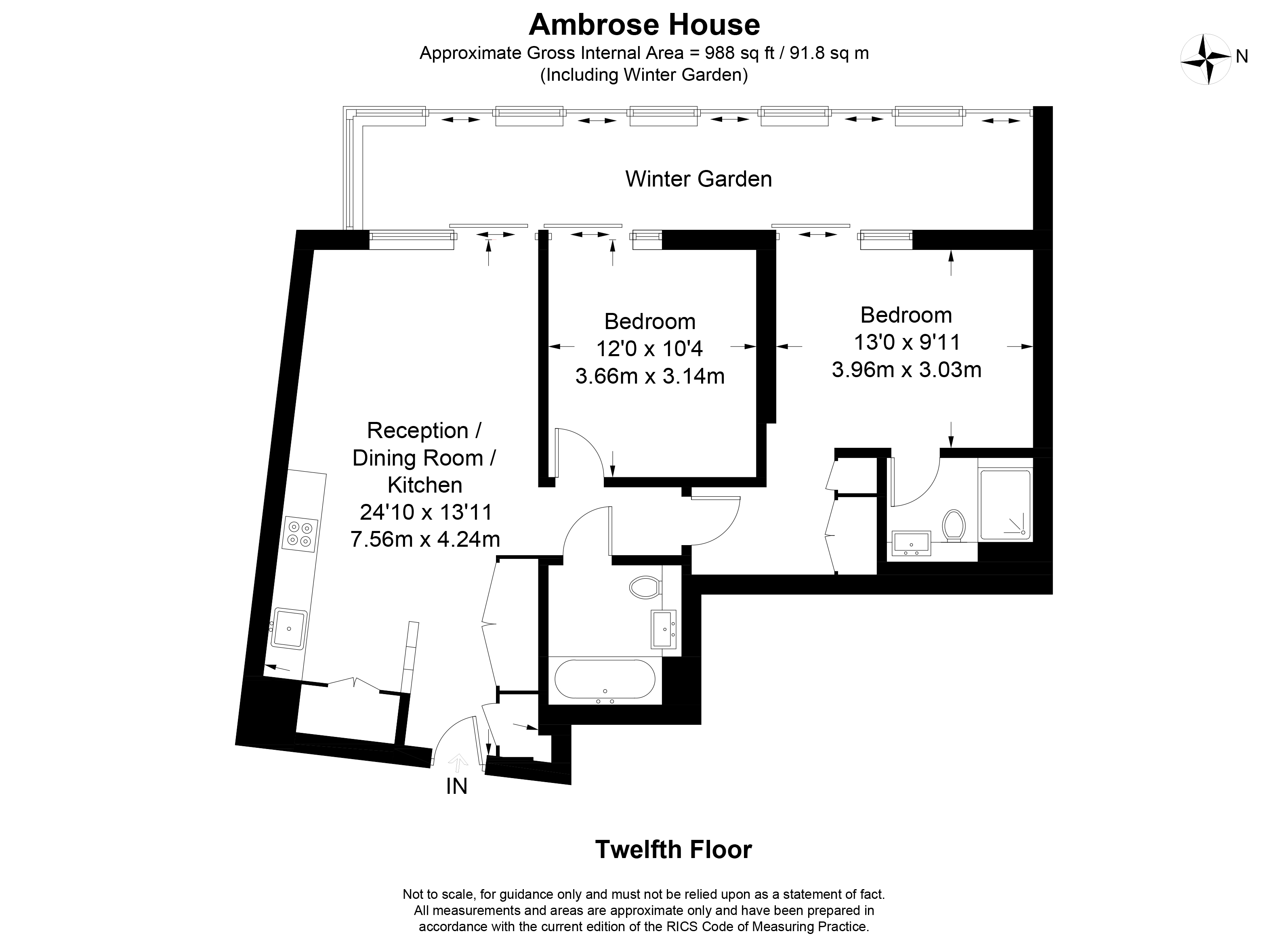 1203, Ambrose House, London floorplan