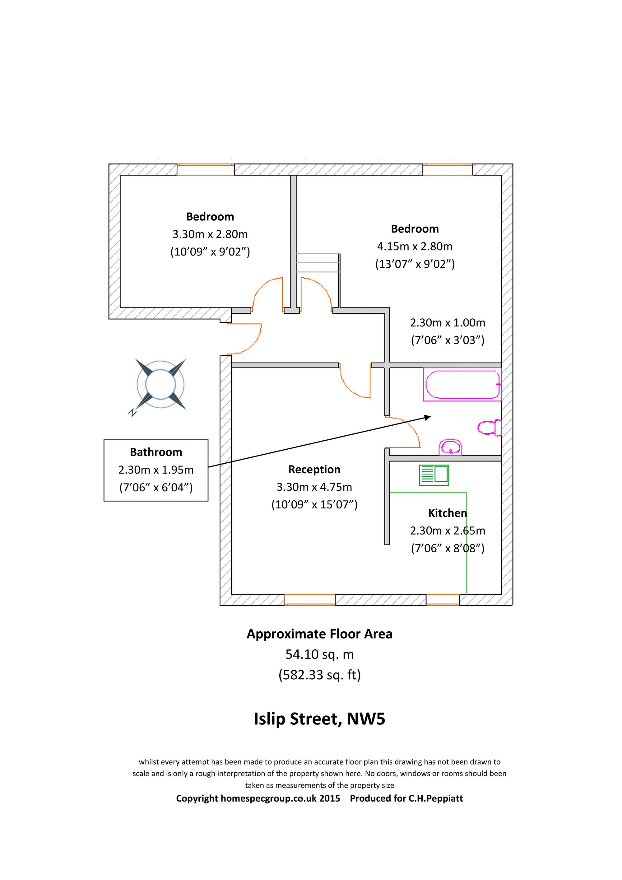Flat 3, 1 Islip Street, London floorplan