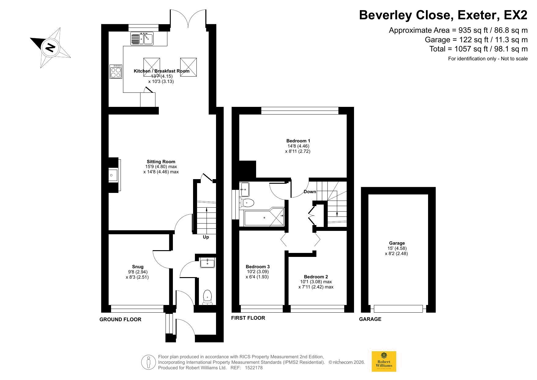 55, Beverley Close, Exeter floorplan