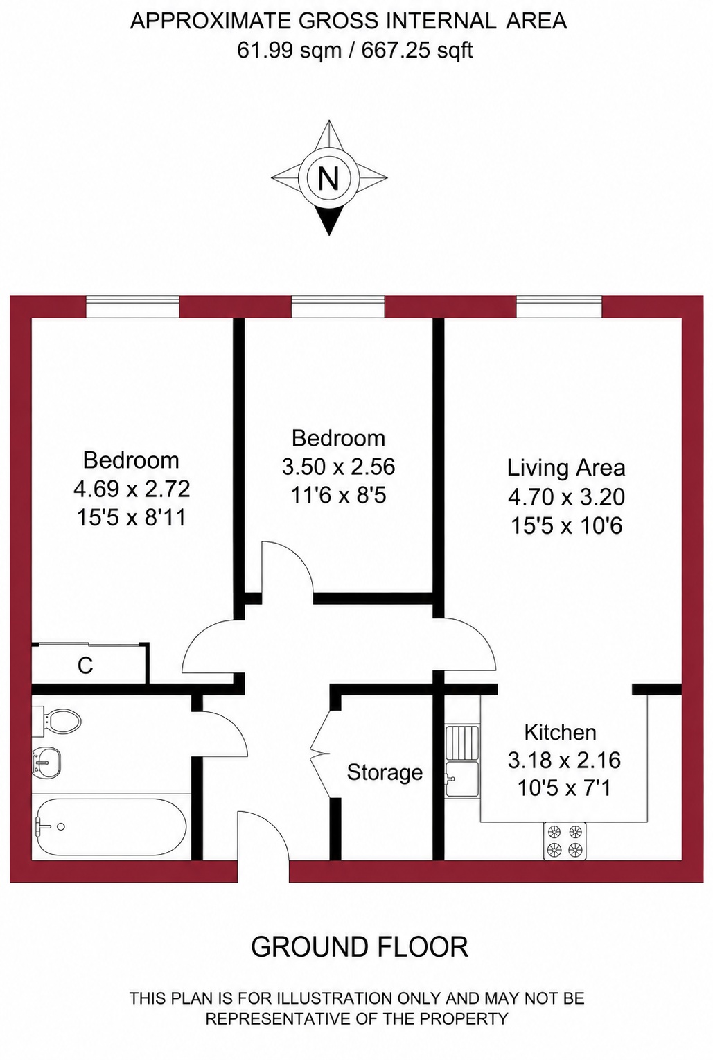 2, Harvey House, Magnetic Crescent, Enfield floorplan