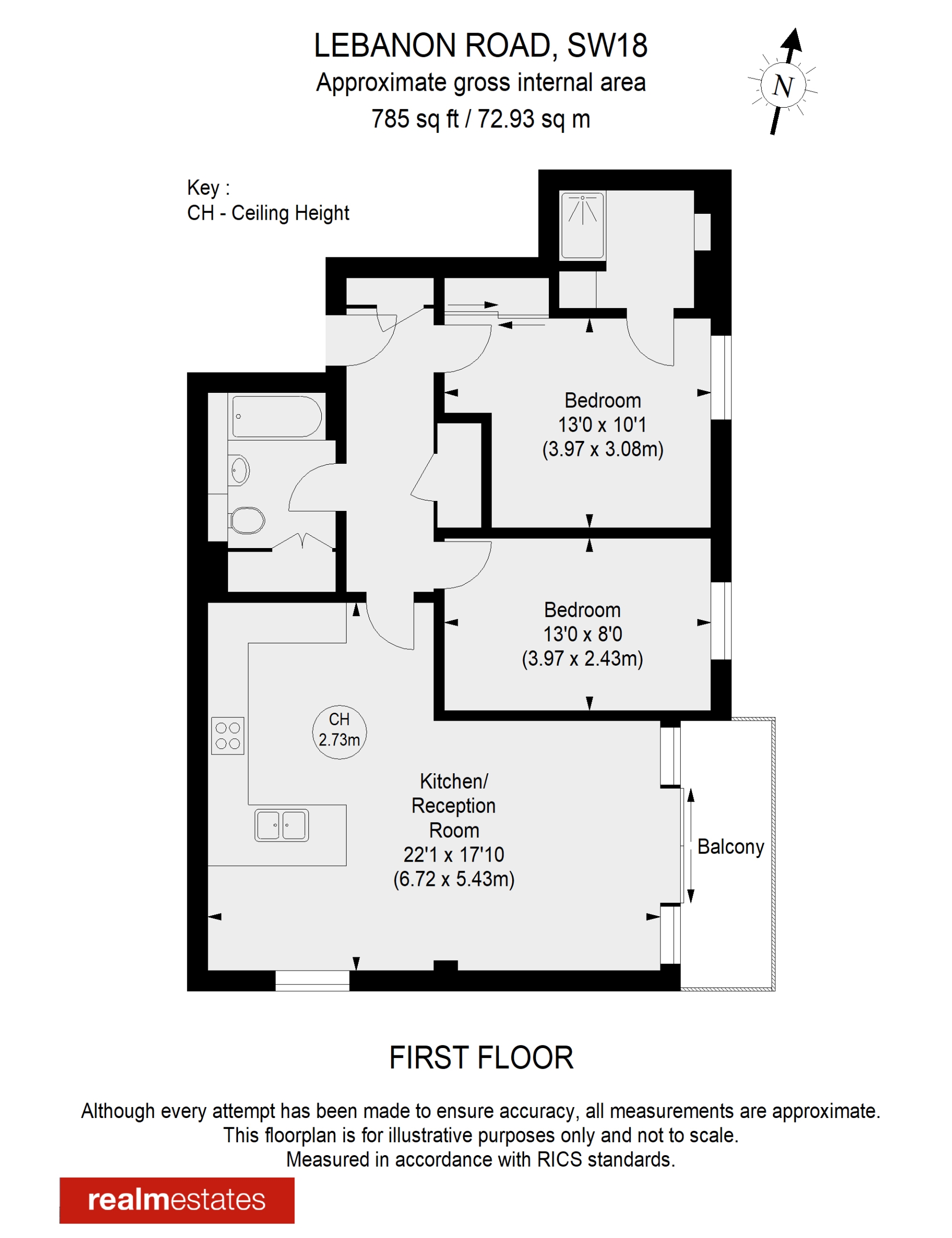 Flat 1 25, Lebanon Road, Greater London floorplan