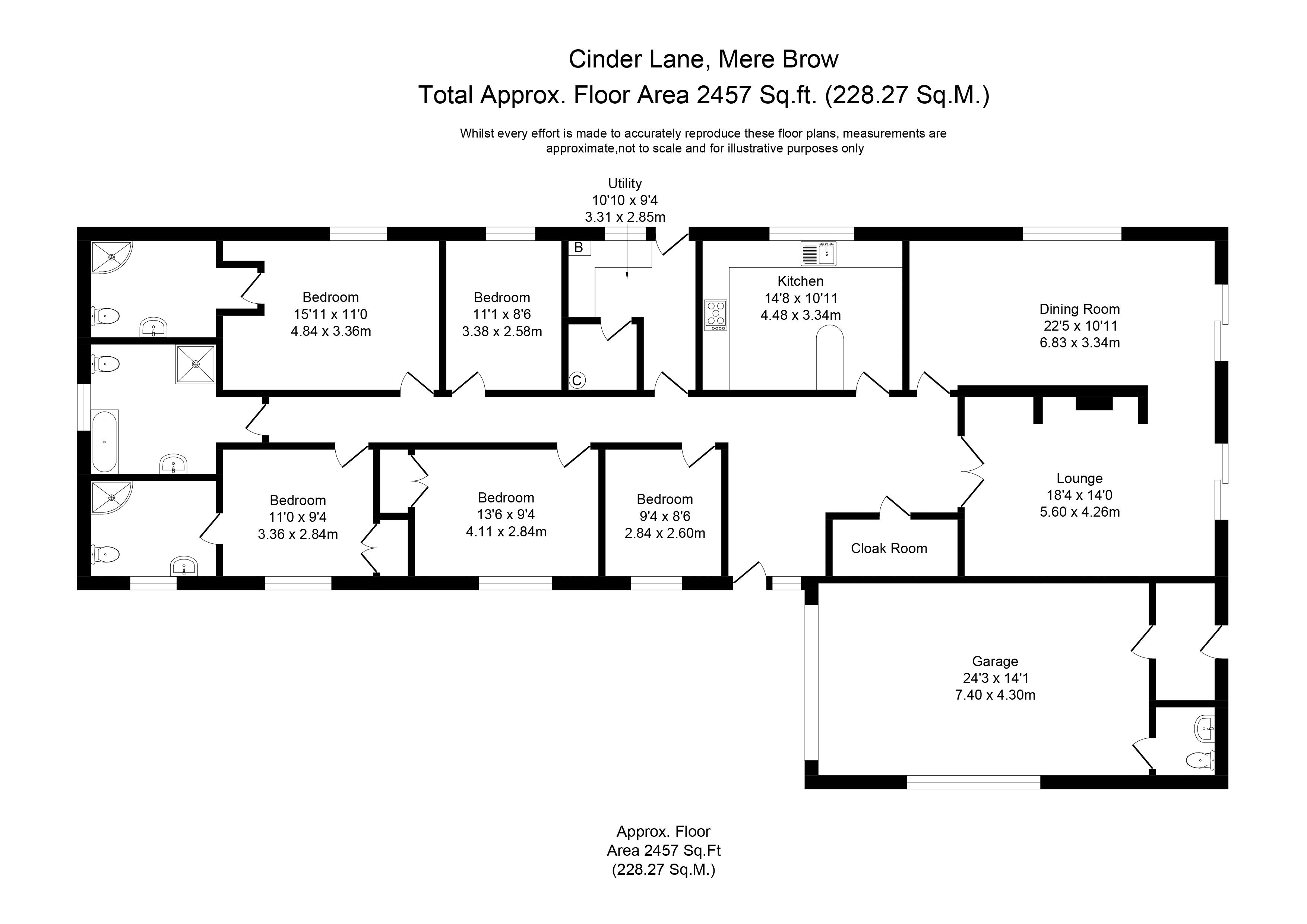 5 Bedrooms Detached bungalow for sale in Cinder Lane, Mere Brow, Preston PR4