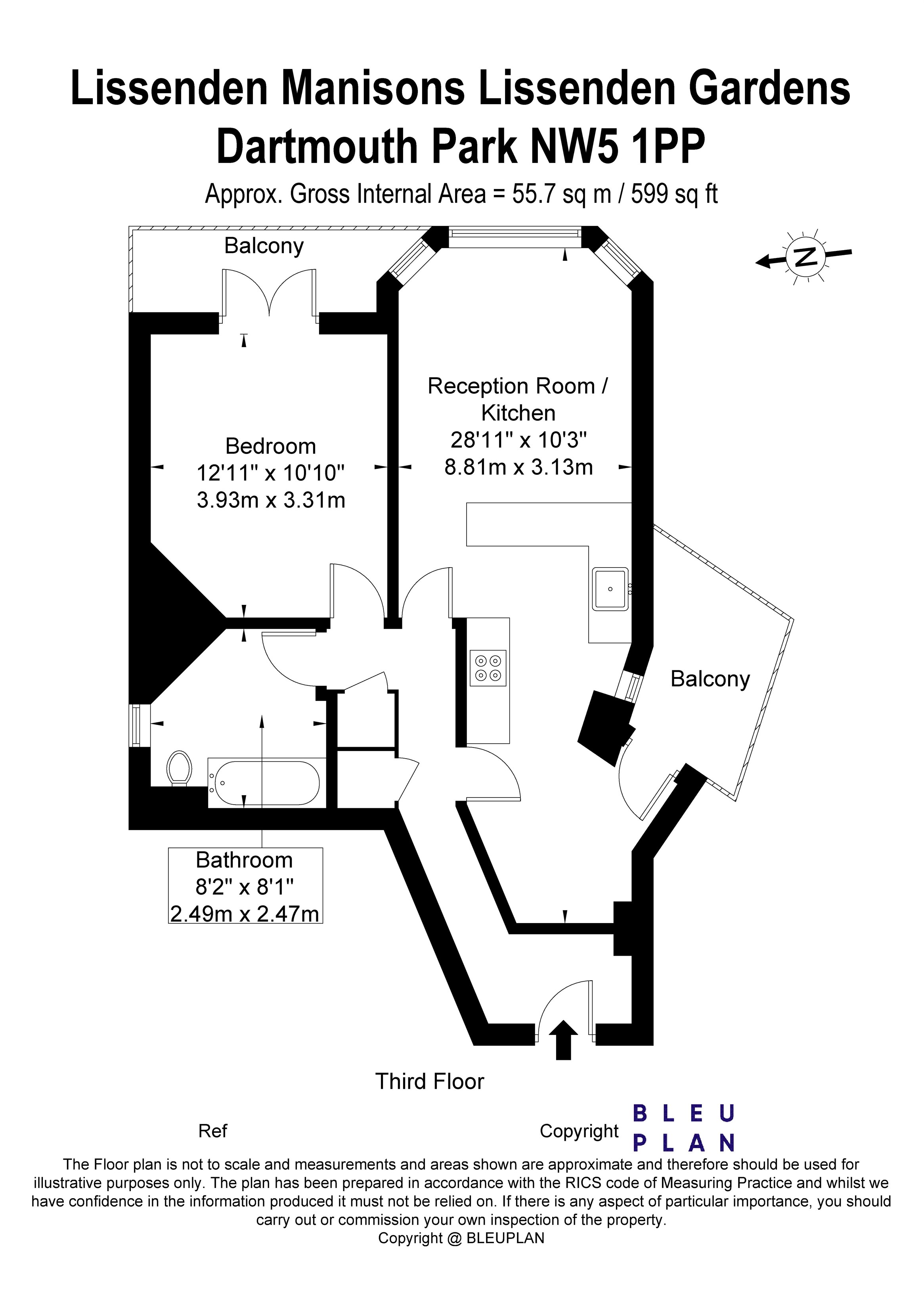 Lissenden Gardens, Dartmouth Park NW5, 1 bedroom flat for sale