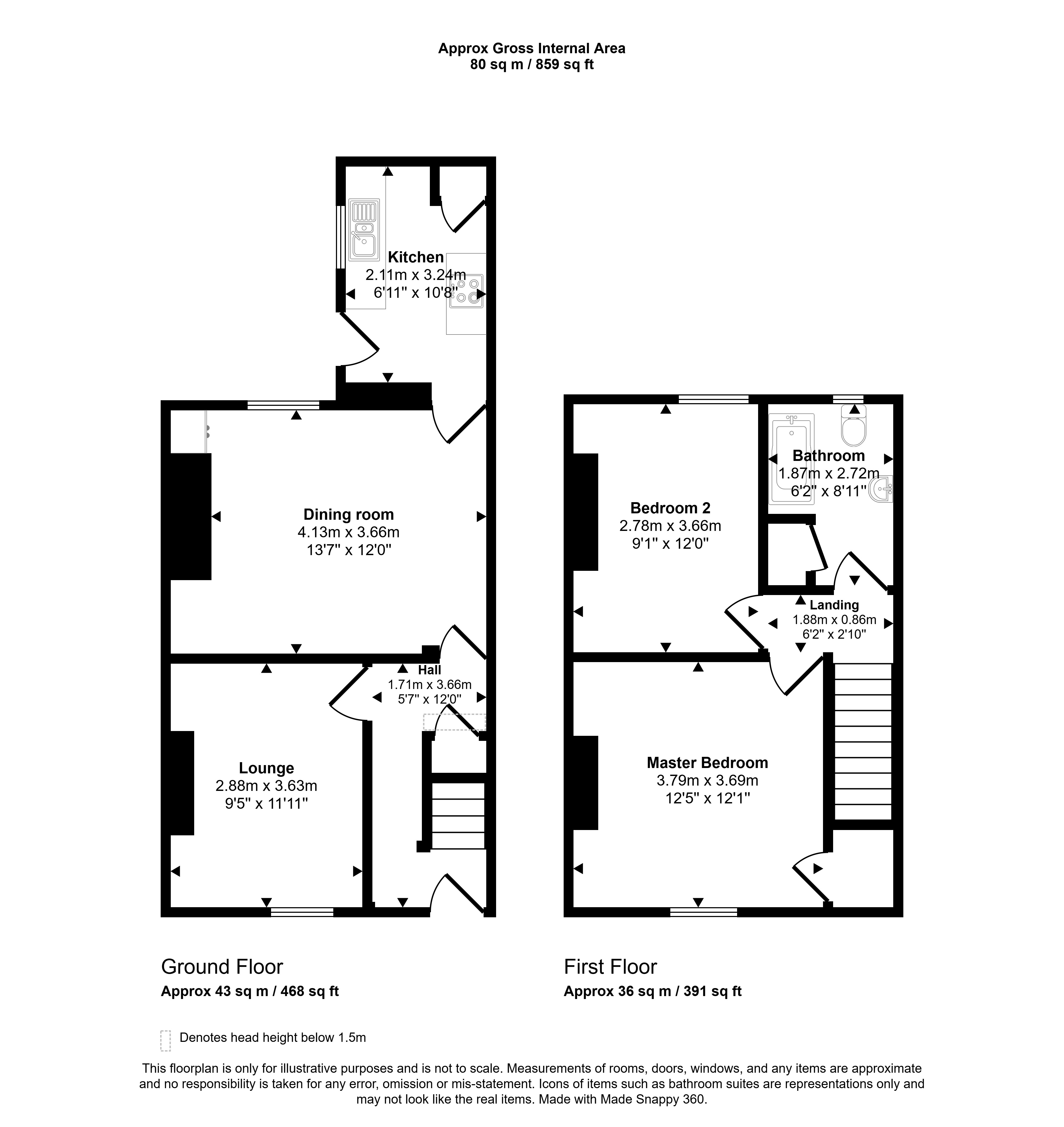 5, Robert Terrace, Rowlands Gill floorplan