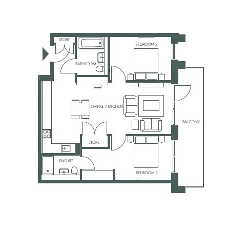E511 The Waterfront,, E511 The Waterfront, Poole floorplan