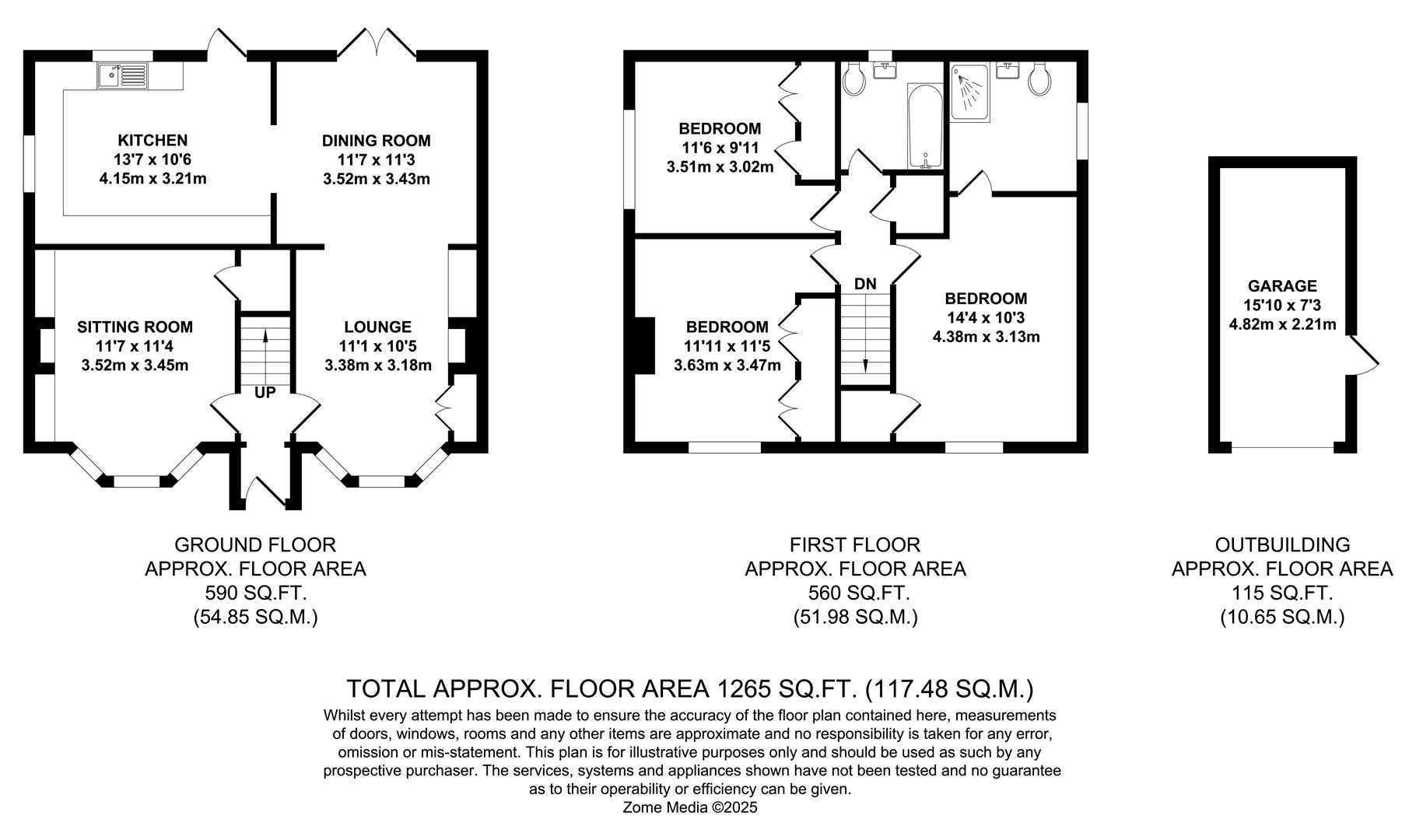 St. Nortons, Five Oak Green Road, Tonbridge floorplan