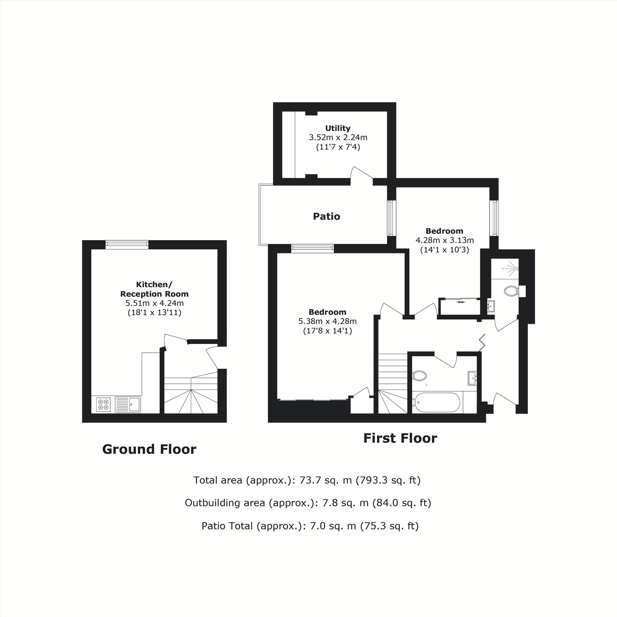Flat 5, 3, Rutland Gate, London floorplan