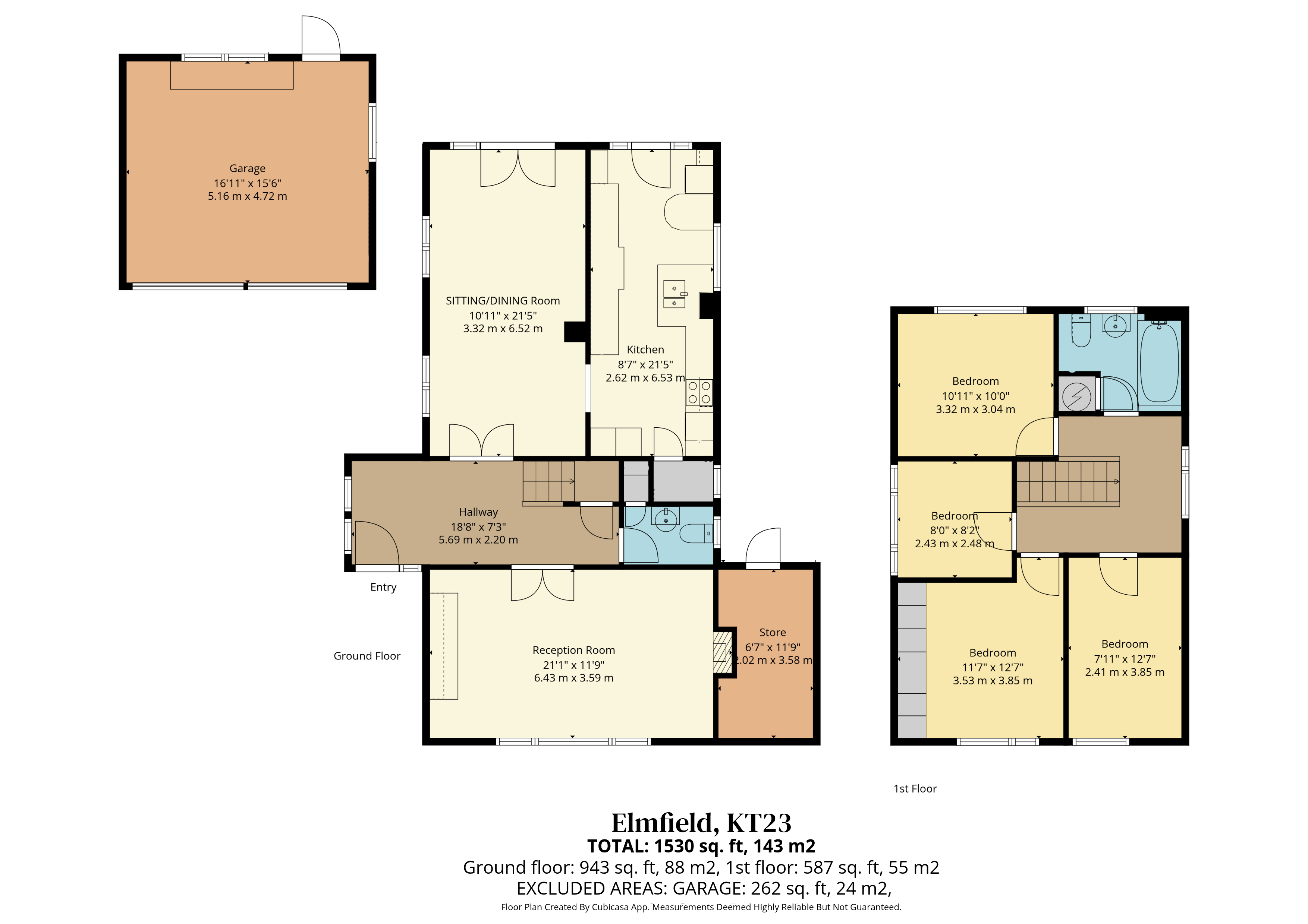 Elmfield, Great Bookham, Leatherhead, Surrey, KT23 floorplan