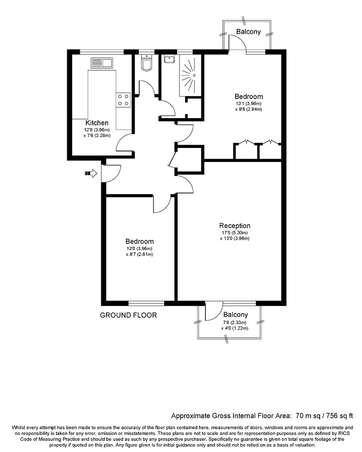 2 Bedrooms Flat for sale in Hillbrook Gardens, Weybridge, Surrey KT13