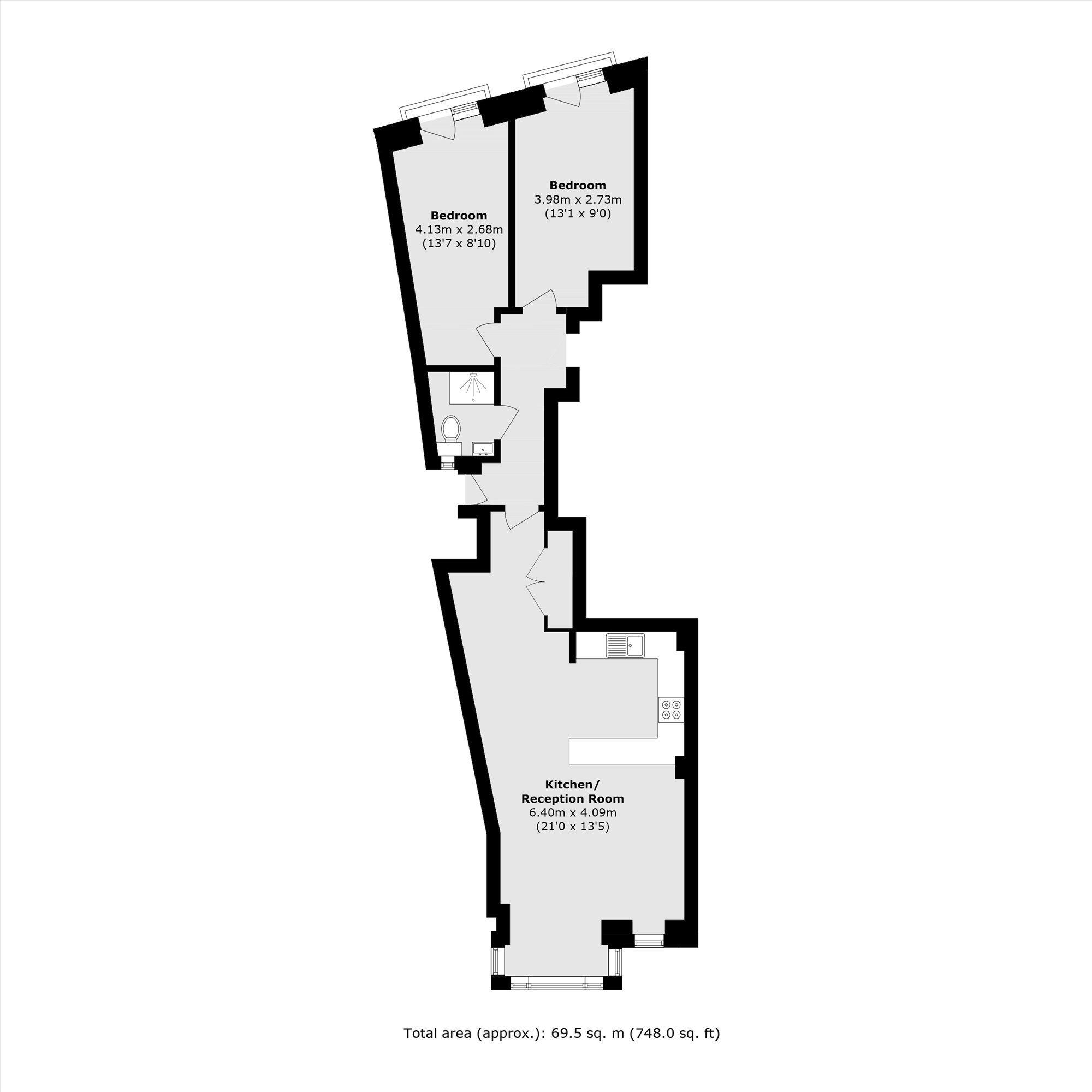 Flat 2, 22, Three Pigeons House, High Street, London floorplan