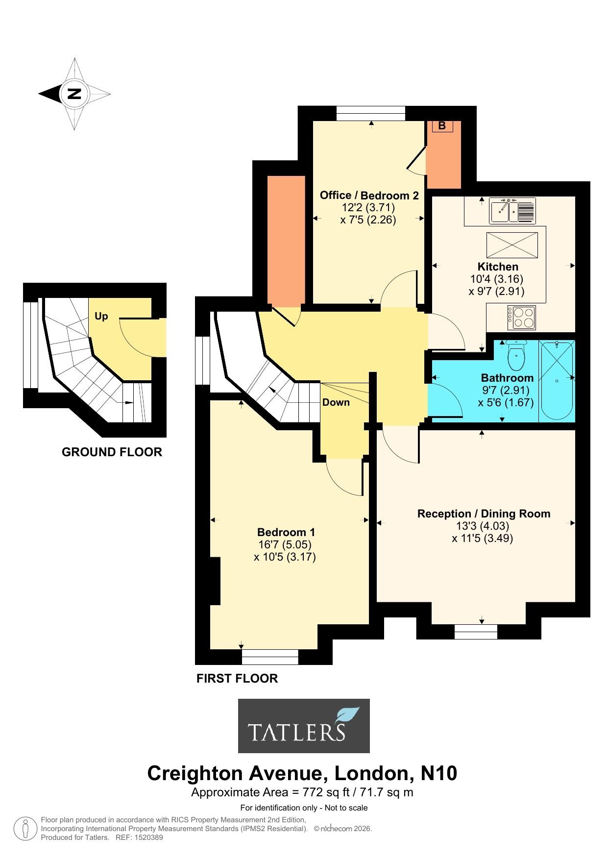 Flat 4, 7, Creighton Avenue, London floorplan