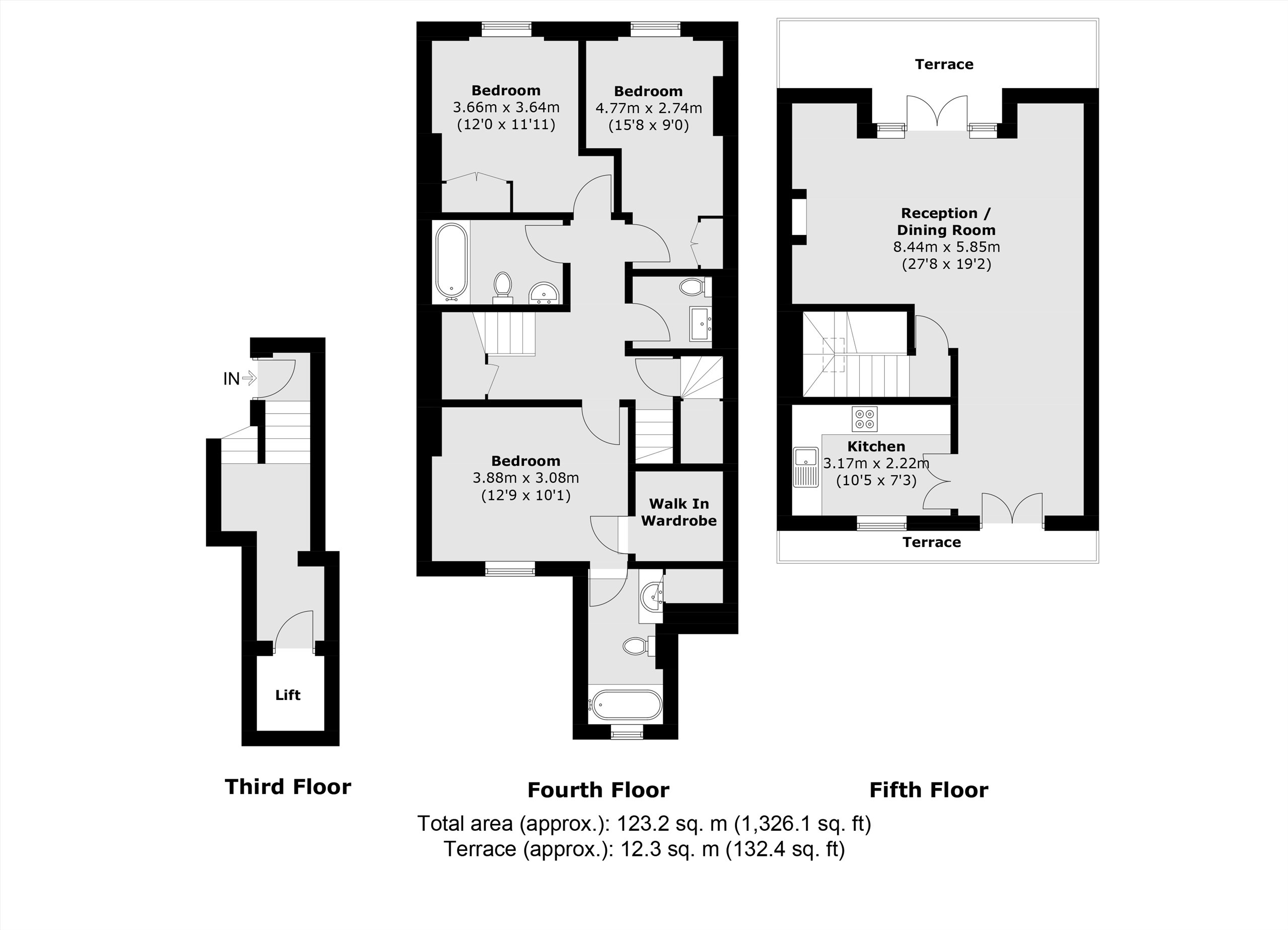 Flat 6, 105, St. Georges Square, London floorplan