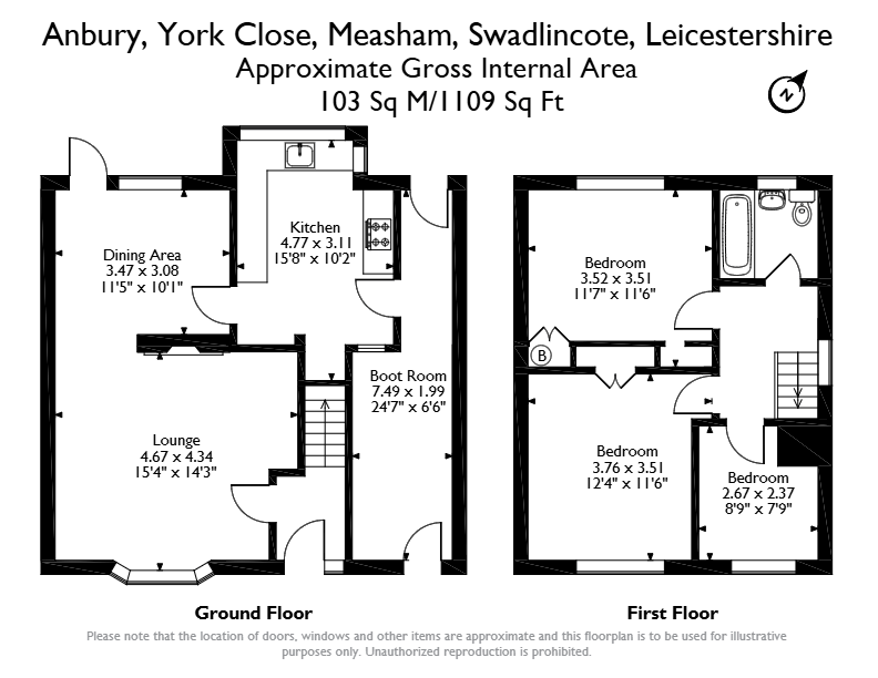 Anbury, York Close, Swadlincote floorplan
