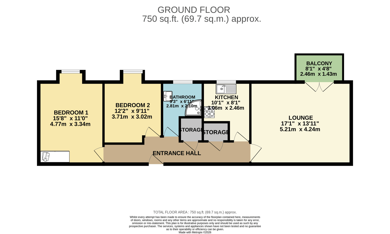 97 Rose Mews, La Route de Beaumont, St Peter floorplan