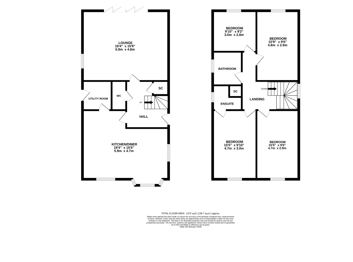 1c, Brickhill Road, Sandy floorplan