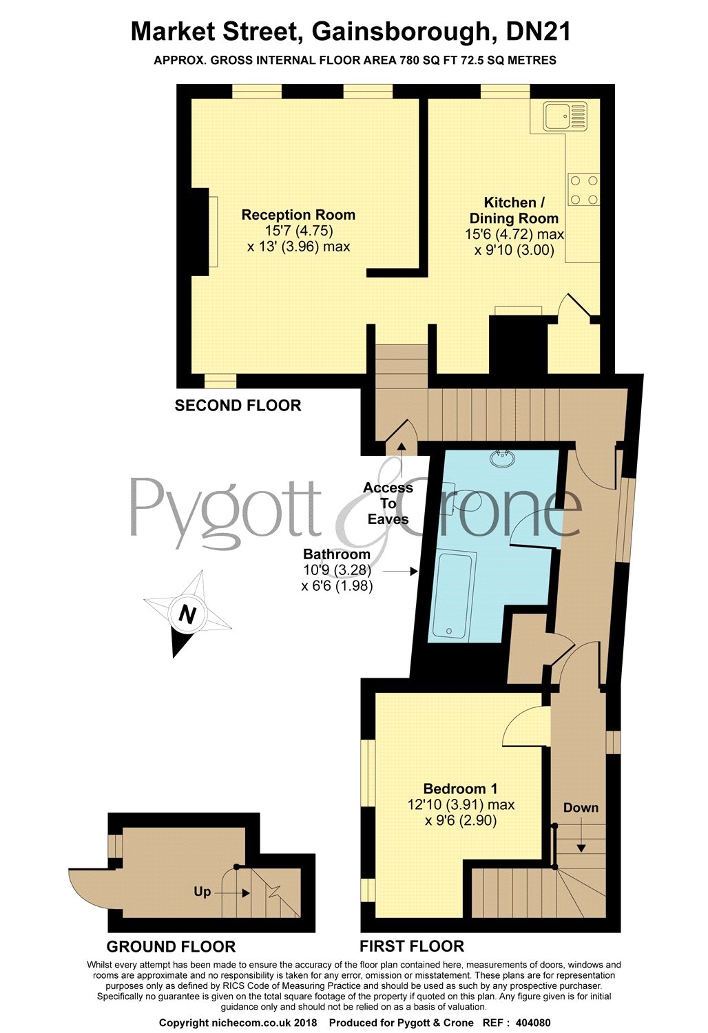 1 Bedrooms Flat to rent in Market Street, Gainsborough DN21