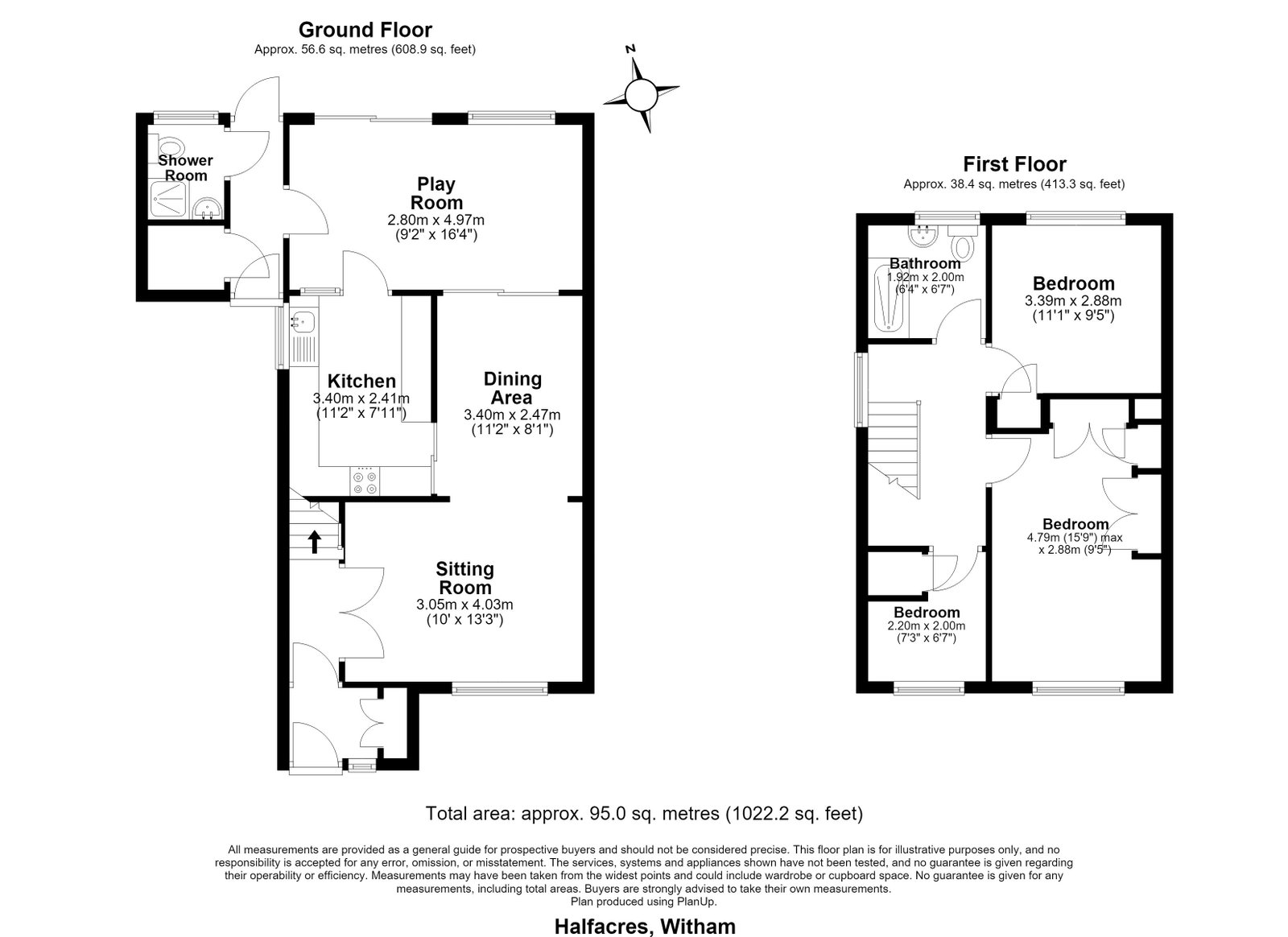 1, Halfacres, Witham floorplan