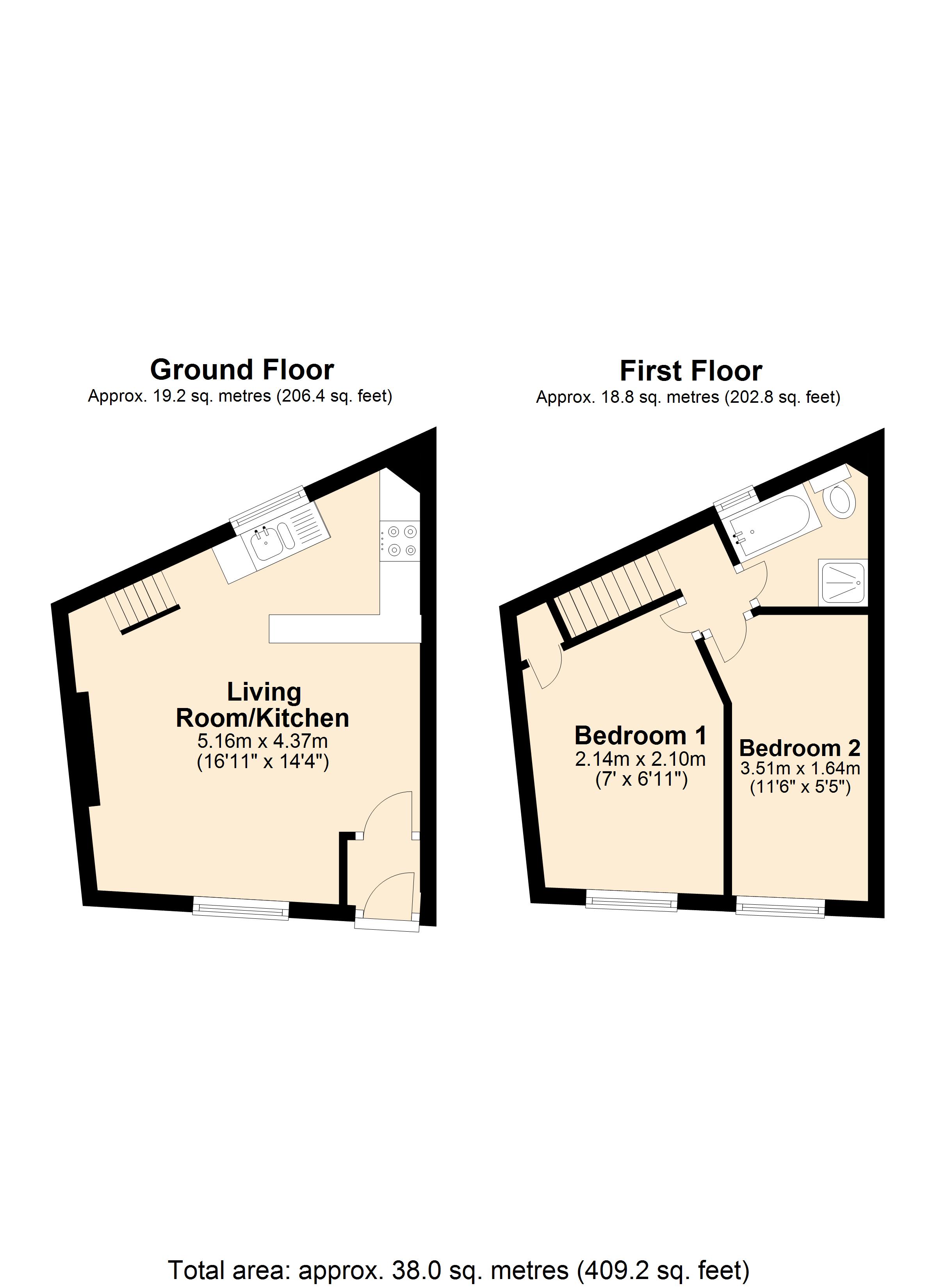 6, Priory Villas, Wincanton floorplan